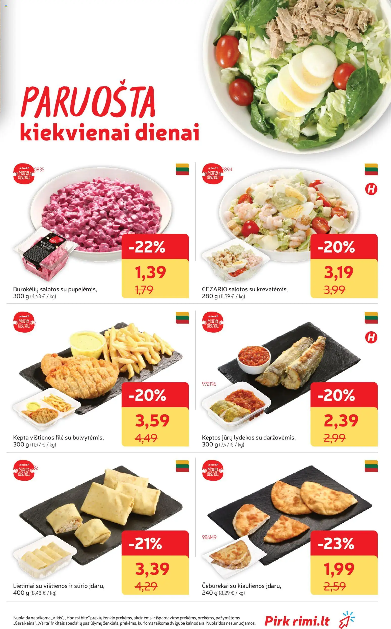 Rimi akcijos nuo 24.03.2026 | Puslapis: 13 | Prekių: Salotos, Vištienos, Kiaulienos