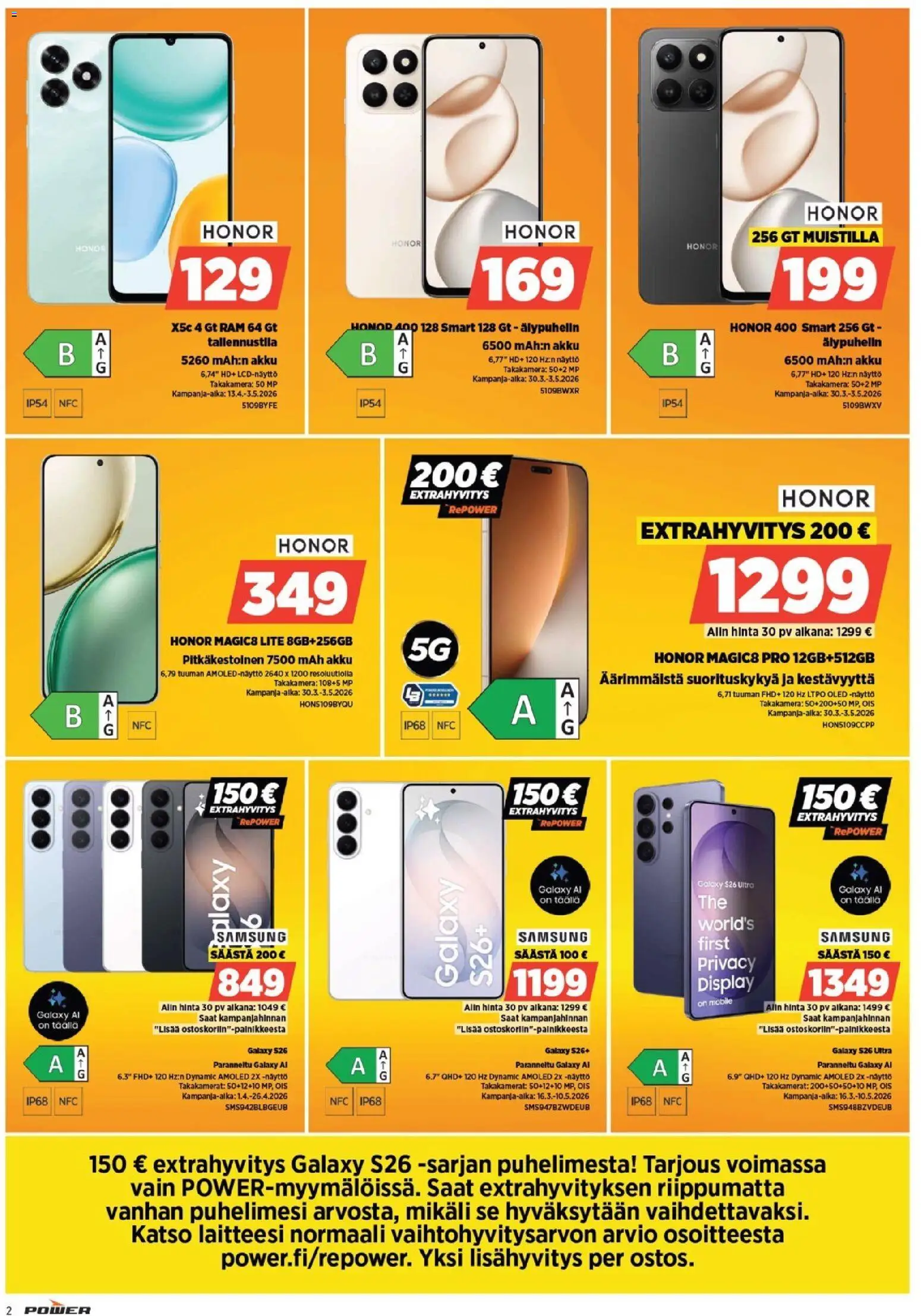 Power tarjoukset – voimassa 13.04.2026 alkaen | Sivu: 2 | Tuotteet: Akku, Älypuhelin, Näyttö