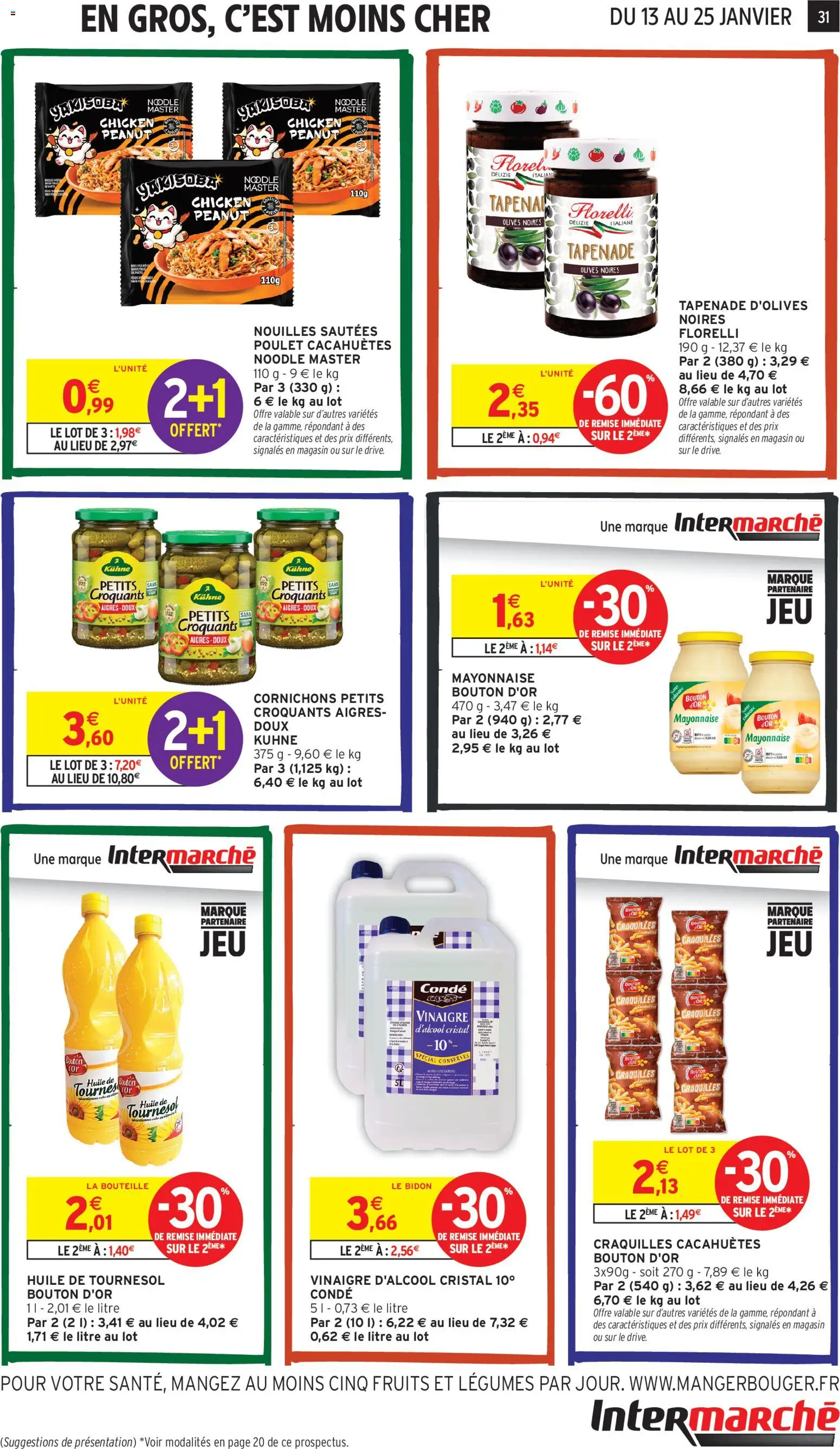 {H1} | Page: 31 | Produits: Olives, Mayonnaise, Huile de tournesol, Nouilles