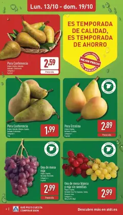 Vista previa Uva de mesa roja, Origen: España. Variedad: Red Globe. Categoría: I. A granel válido desde el 13.10.2025 | Página: 6 | Productos: Mesa