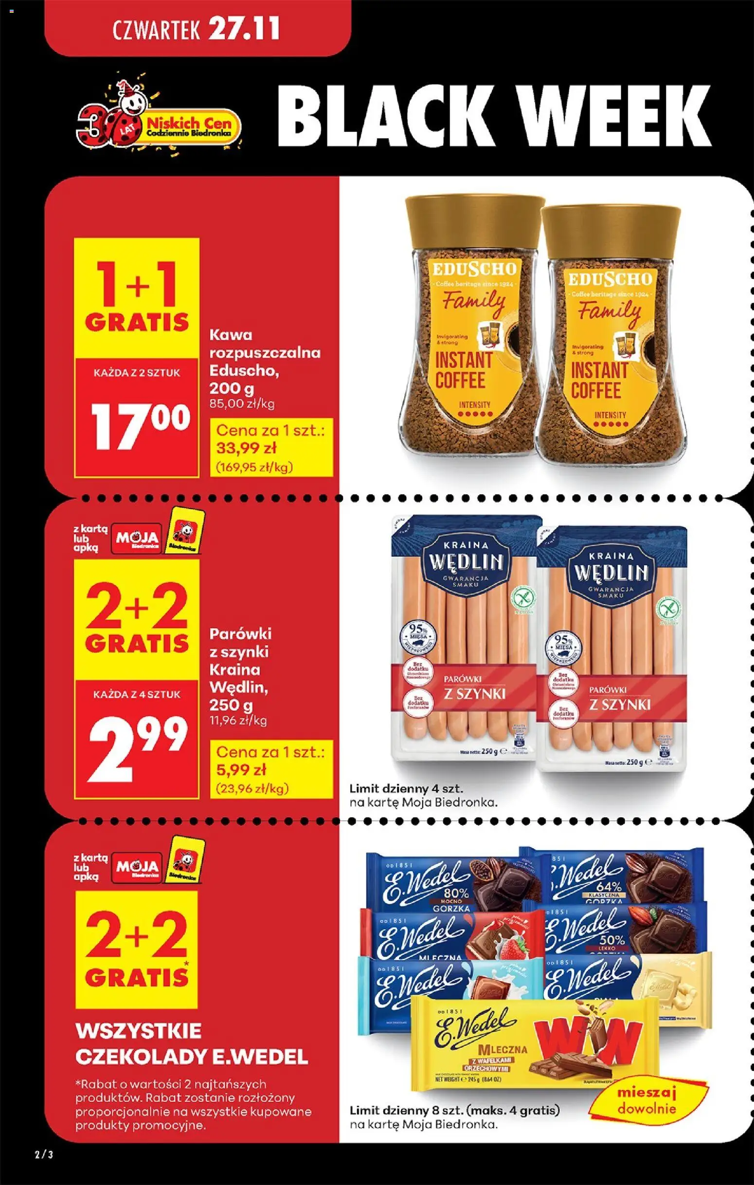 Biedronka Black Friday od 27.11.2025 | Strona: 4 | Produkty: Karta, Czekolady, Kawa rozpuszczalna, Kawa