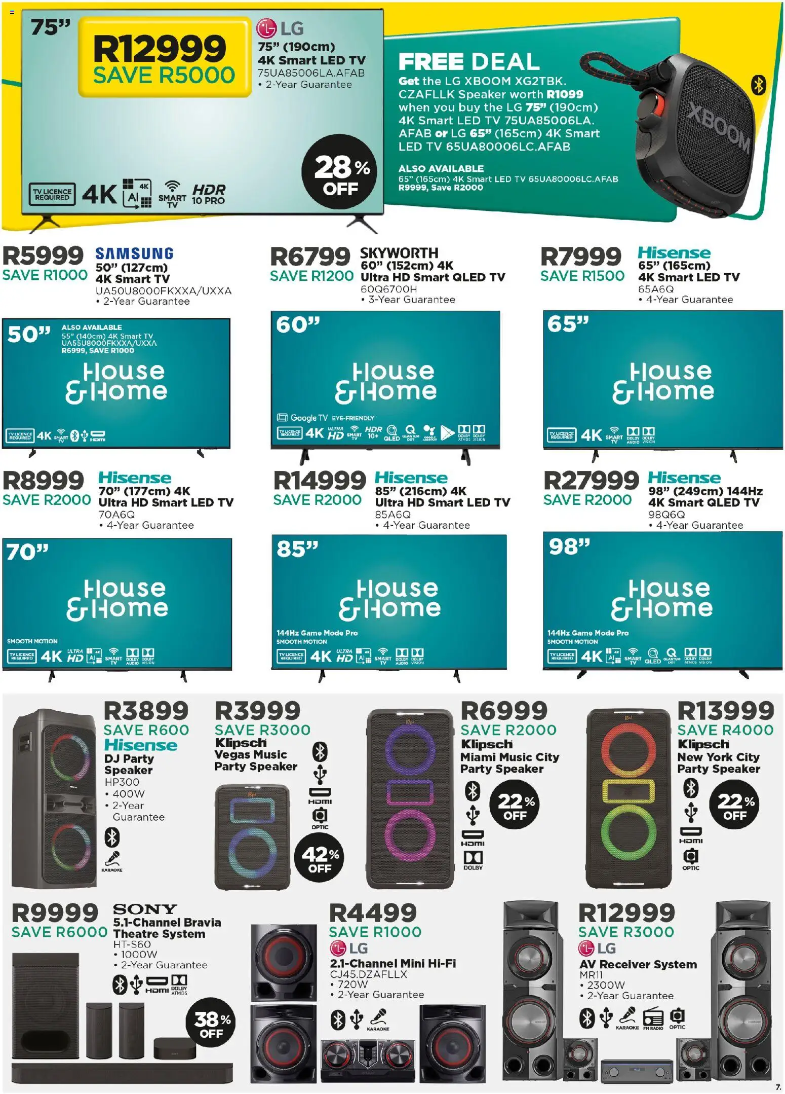 New House and Home catalogue – valid from 23.02.2026 | Page: 7 | Products: Audio, Radio, Speaker, TV