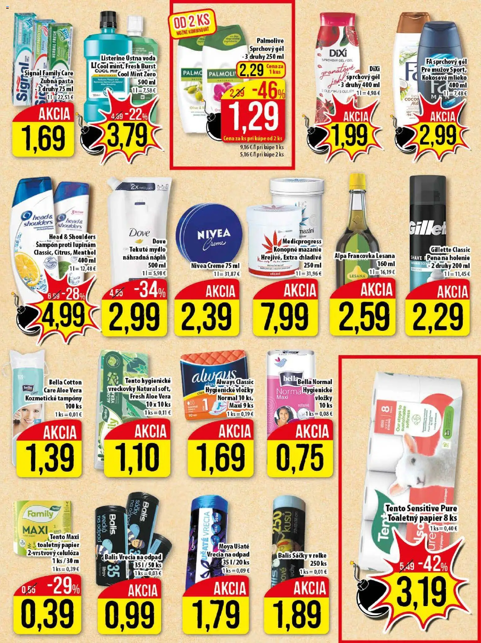 Nové Klas akcie – leták je platný od 02.02.2026 | Strana: 22 | Produkty: Listerine, Nivea, Šampón, Voda