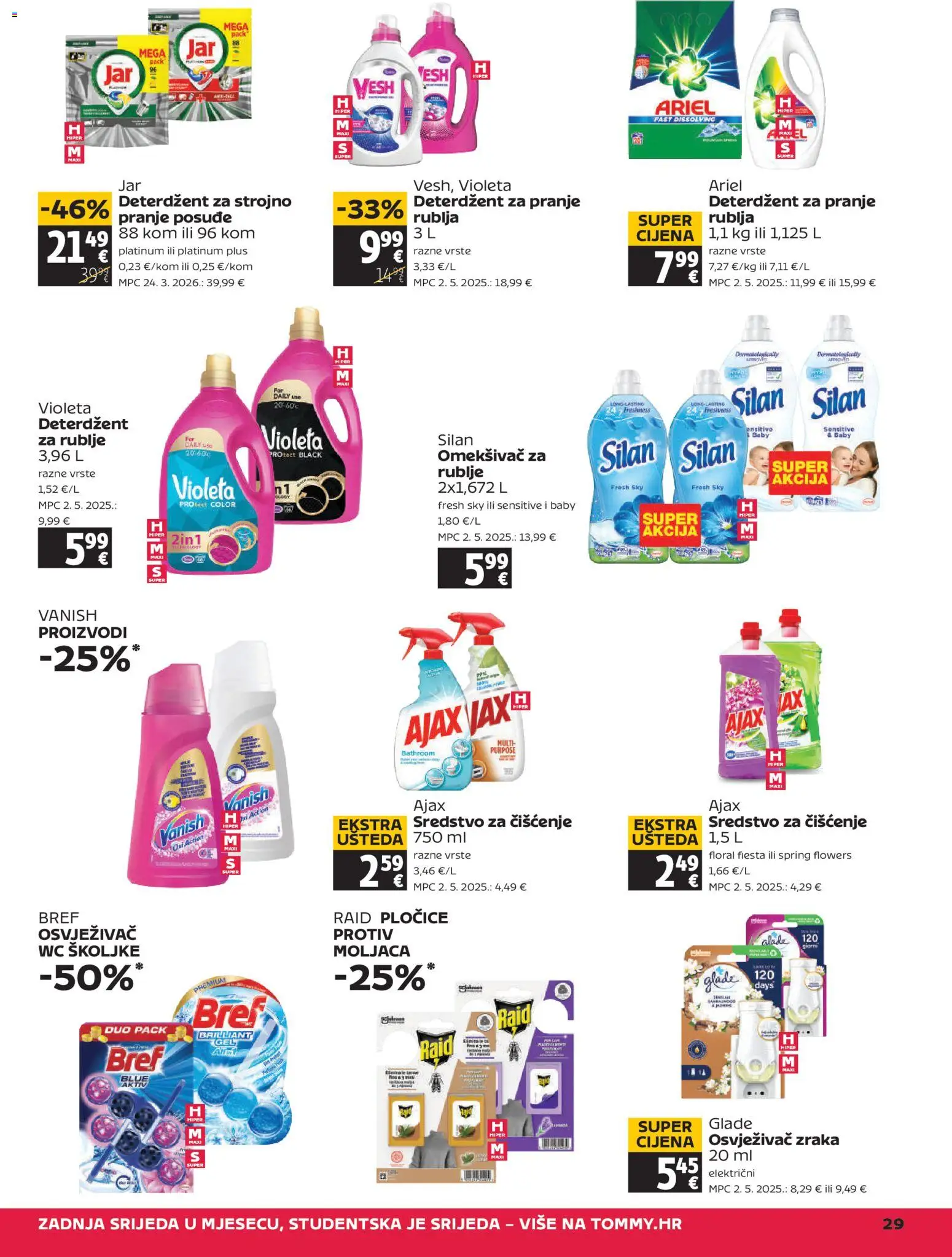 Tommy katalog | vrijedi od 23.04.2026 | Stranica: 29 | Proizvodi: Omekšivač, Deterdžent, Vanish, Violeta