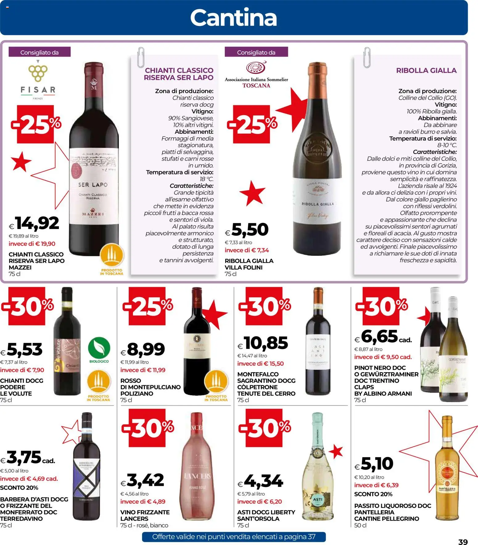 Volantino COOP del 16.12.2025 | Pagina: 39 | Prodotti: Vino, Burro, Ravioli