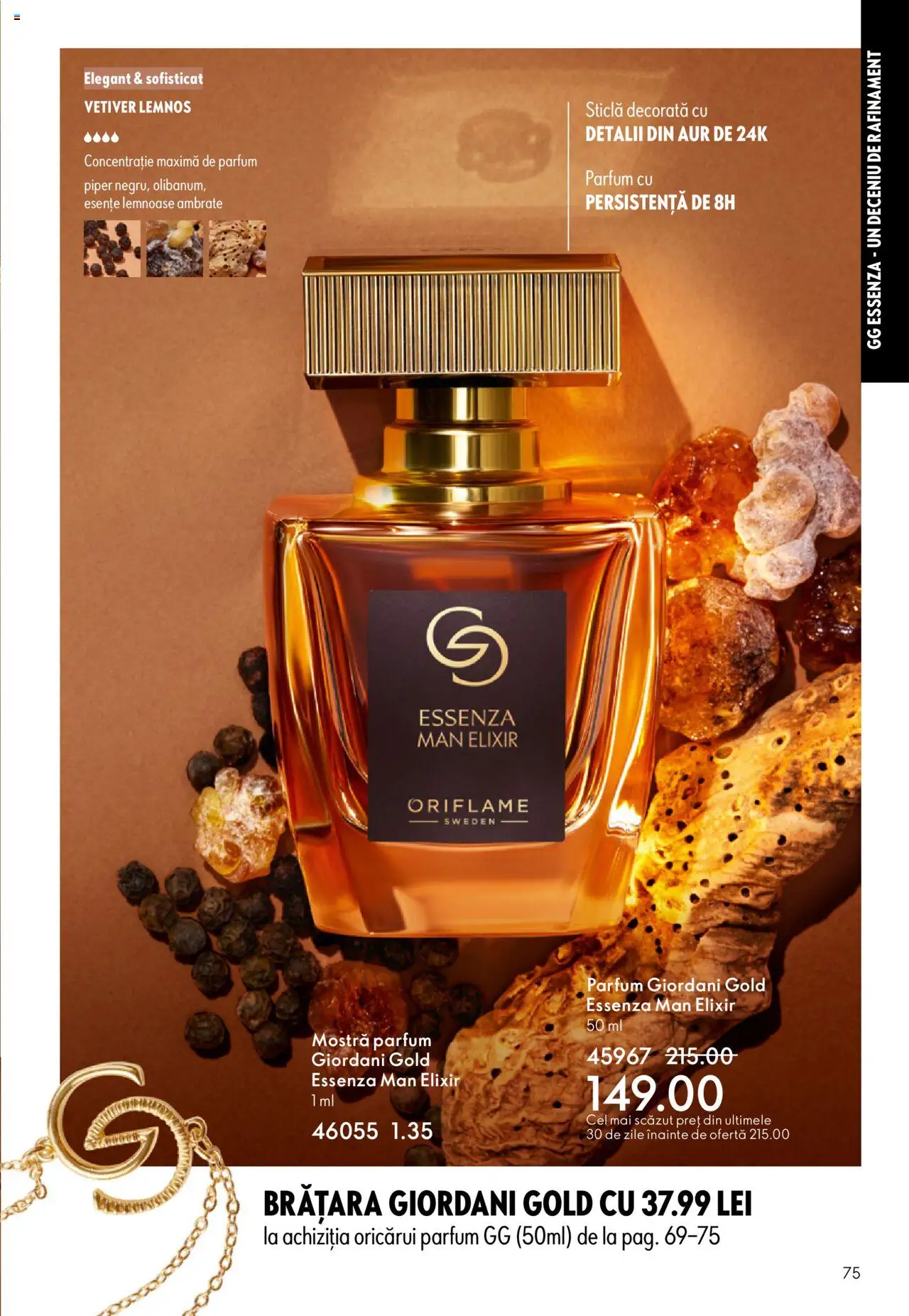 Oriflame catalog 13 2025 – valabil de la 10.09.2025 | Pagină: 75 | Produse: Elixir, Brățară, Parfum, Piper