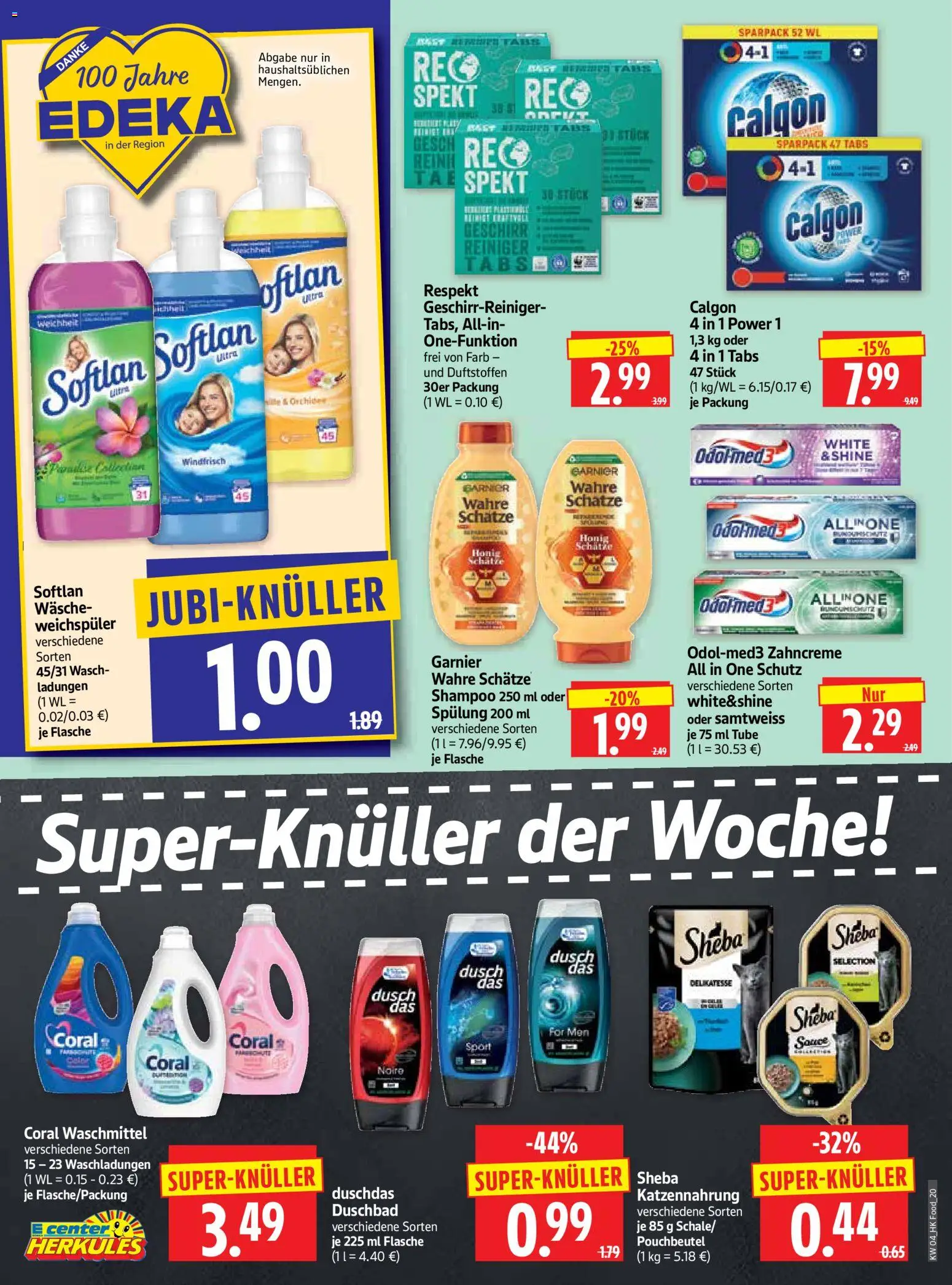 HERKULES Prospekt 	 – gültig ab 19.01.2026 | Seite: 20 | Produkte: Sheba, Coral, Coral waschmittel, Shampoo