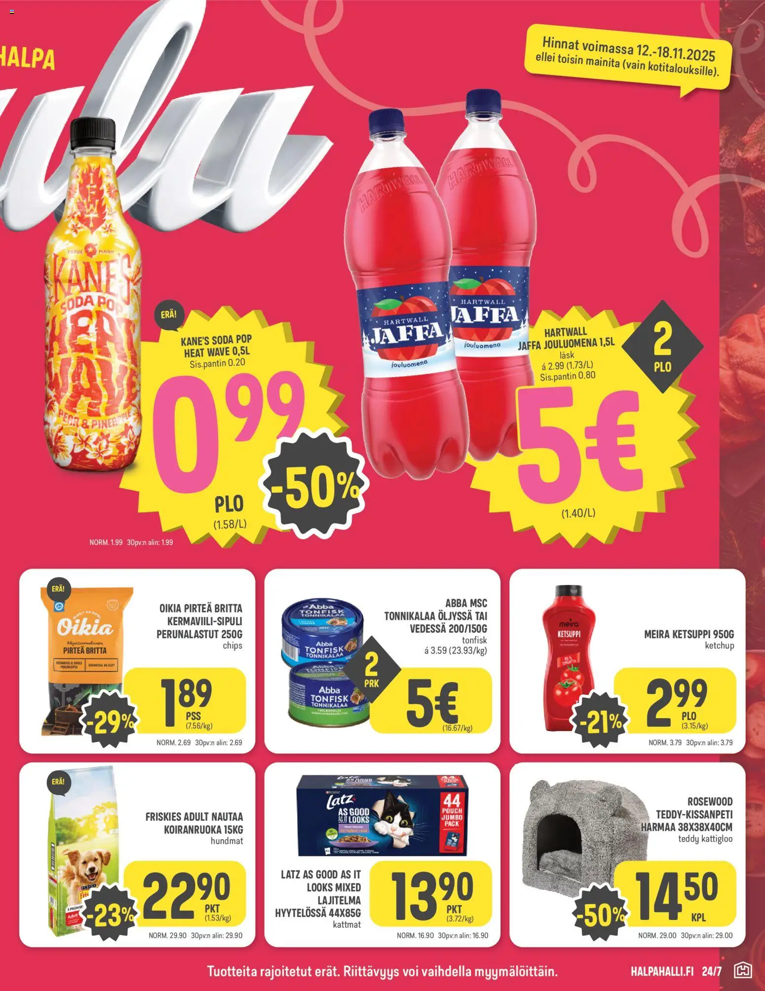Halpa Halli - Black Friday – voimassa 12.11.2025 alkaen | Sivu: 5 | Tuotteet: Koiranruoka, Voi, Ketsuppi