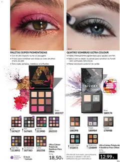 Pré-visualização QUATRO SOMBRAS ULTRA COLOUR, Paleta intensamente pigmentada para opções sem fim. Aplica com os dedos ou pincel para construir ou fundir - sem confusões nem vincos. Metal reciclável e exterior de cartão válido de 01.04.2026 | Página: 51