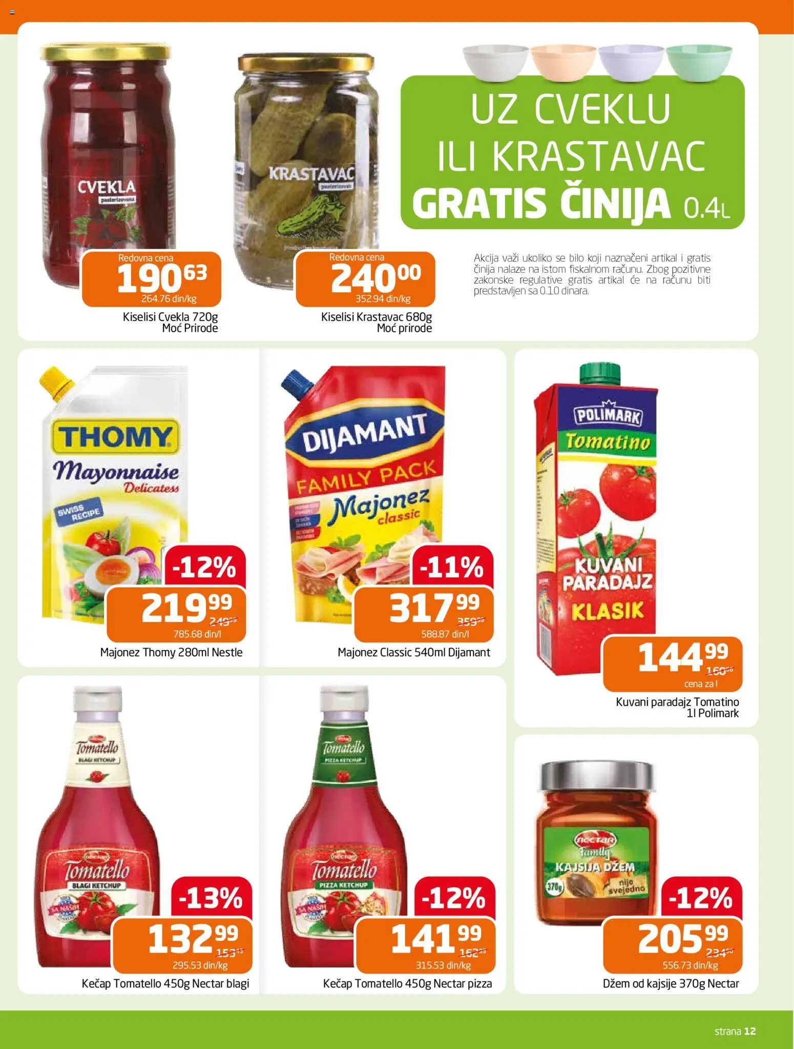 Gomex katalog - važi od 22.10.2025 | Strana: 12 | Proizvode: Majonez, Cvekla, Dzem, Kajsija