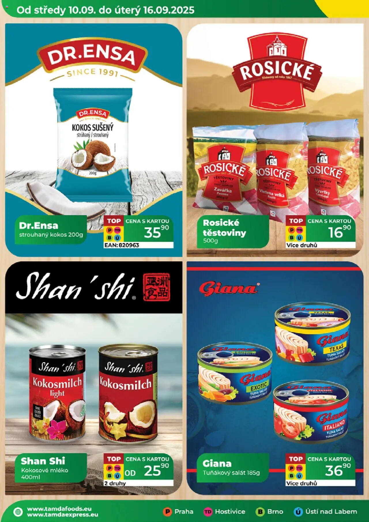 Tamda Foods leták od 10.09.2025 | Strana: 12 | Produkty: Kokosové mléko, Těstoviny, Salát, Kokos