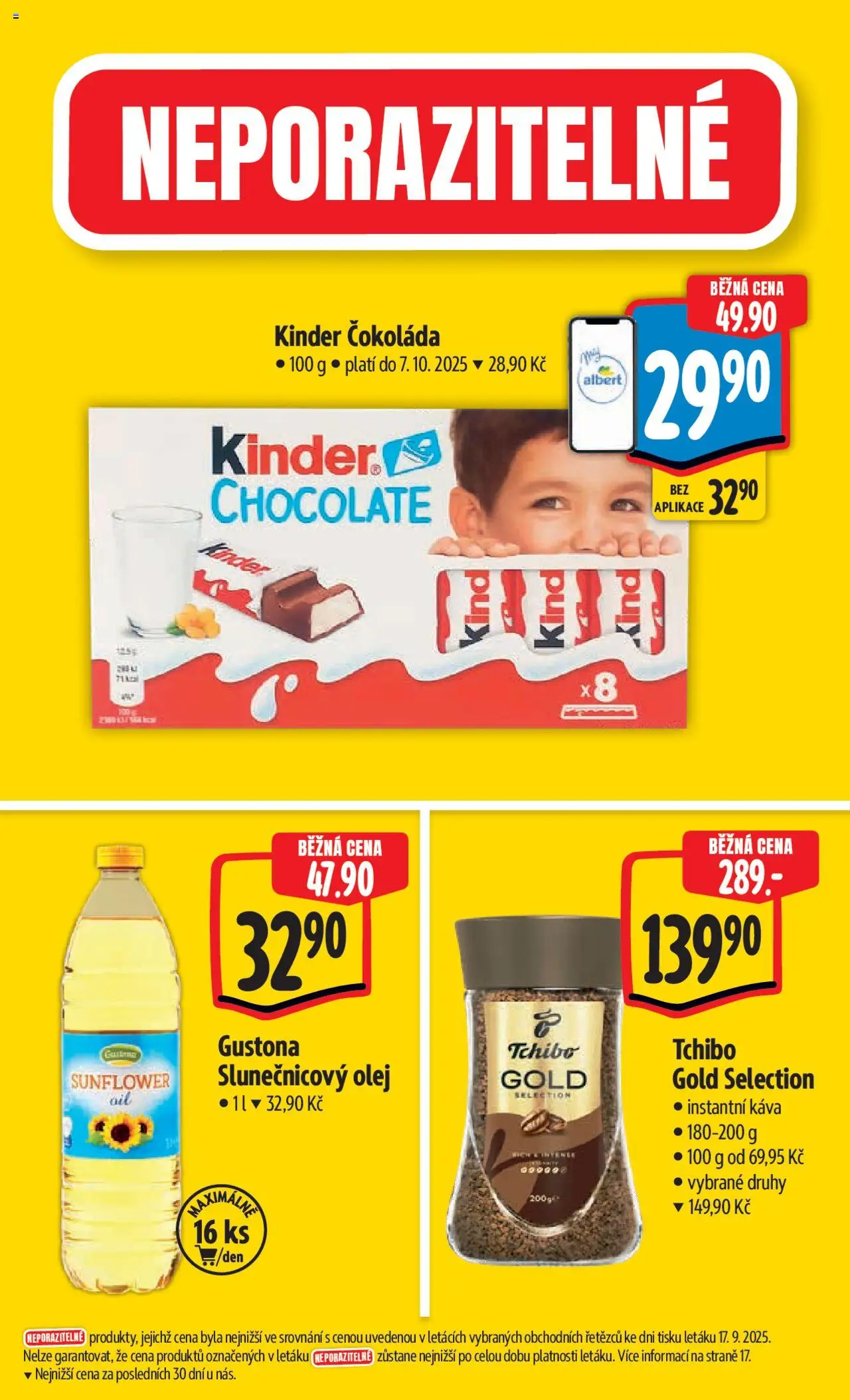 Albert leták - Hypermarket od 24.09.2025 | Strana: 5 | Produkty: Olej, Káva, Čokoláda, Kinder čokoláda