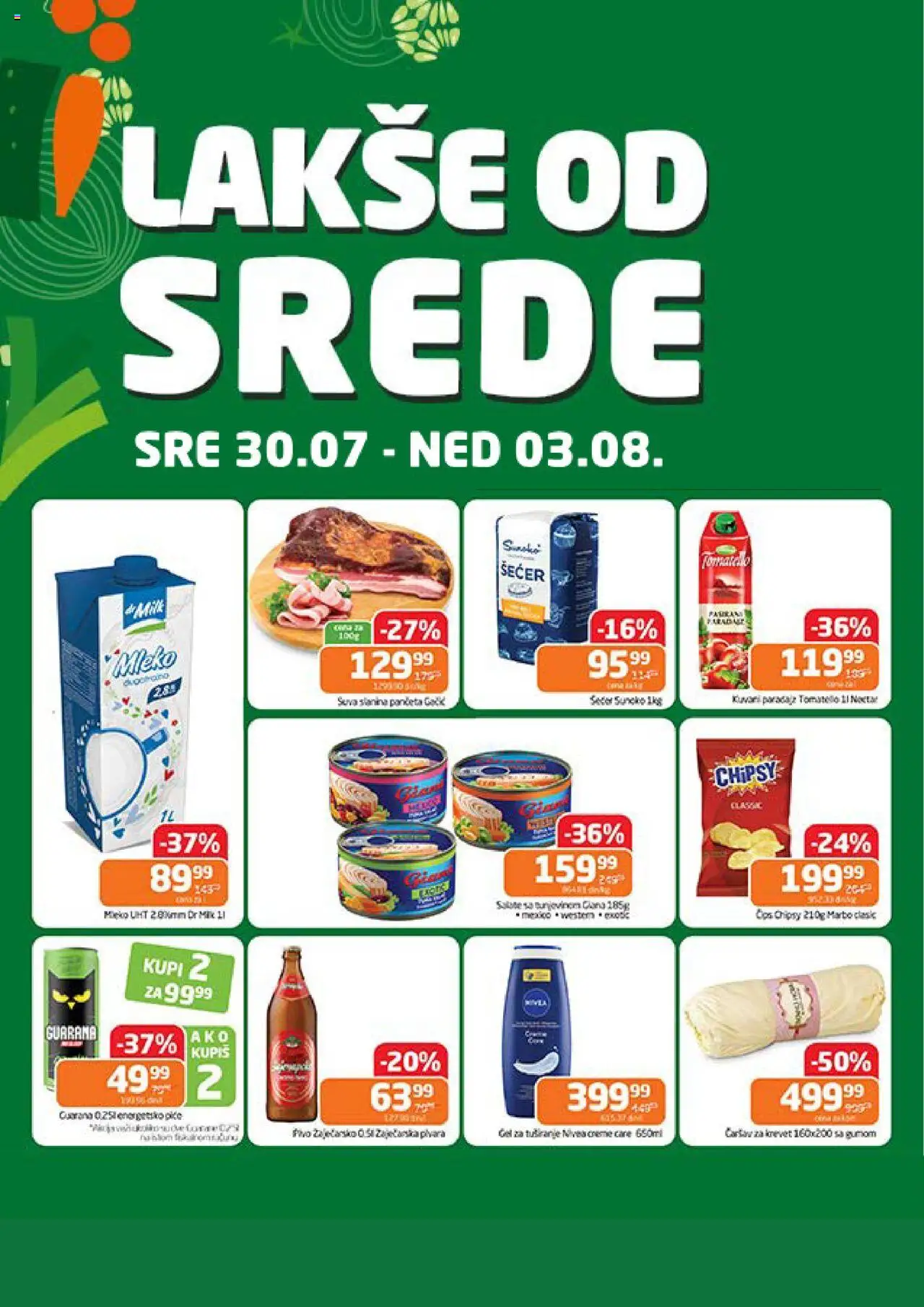 Gomex katalog - važi od 30.07.2025 | Strana: 1 | Proizvode: Krevet, Suva slanina, Šećer, Nivea
