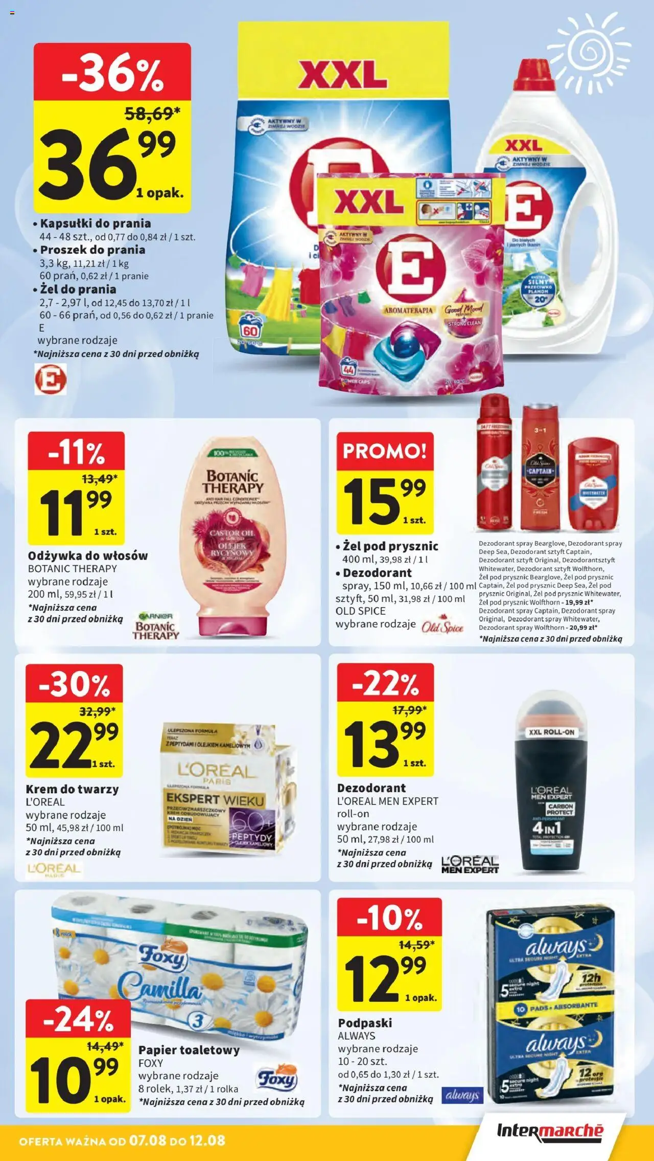 Intermarche Gazetka od 07.08.2025 | Strona: 35 | Produkty: Papier toaletowy, Odżywka do włosów, Krem, Dezodorant