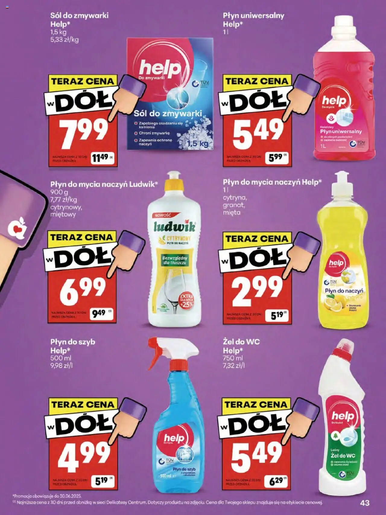 Delikatesy Centrum Gazetka - Sklepy Własne od 26.06.2025 | Strona: 43 | Produkty: Delikatesy, Sól do zmywarki, Sól, Płyn do mycia naczyń