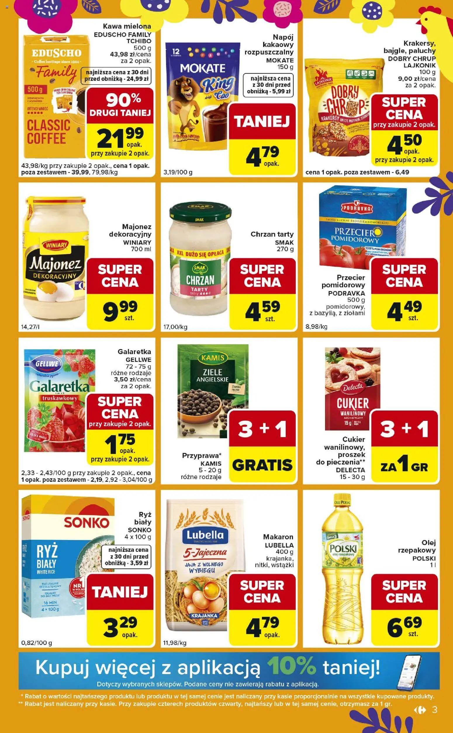 Carrefour gazetka - Express od 24.03.2026 | Strona: 3 | Produkty: Olej rzepakowy, Majonez, Jaja, Cukier