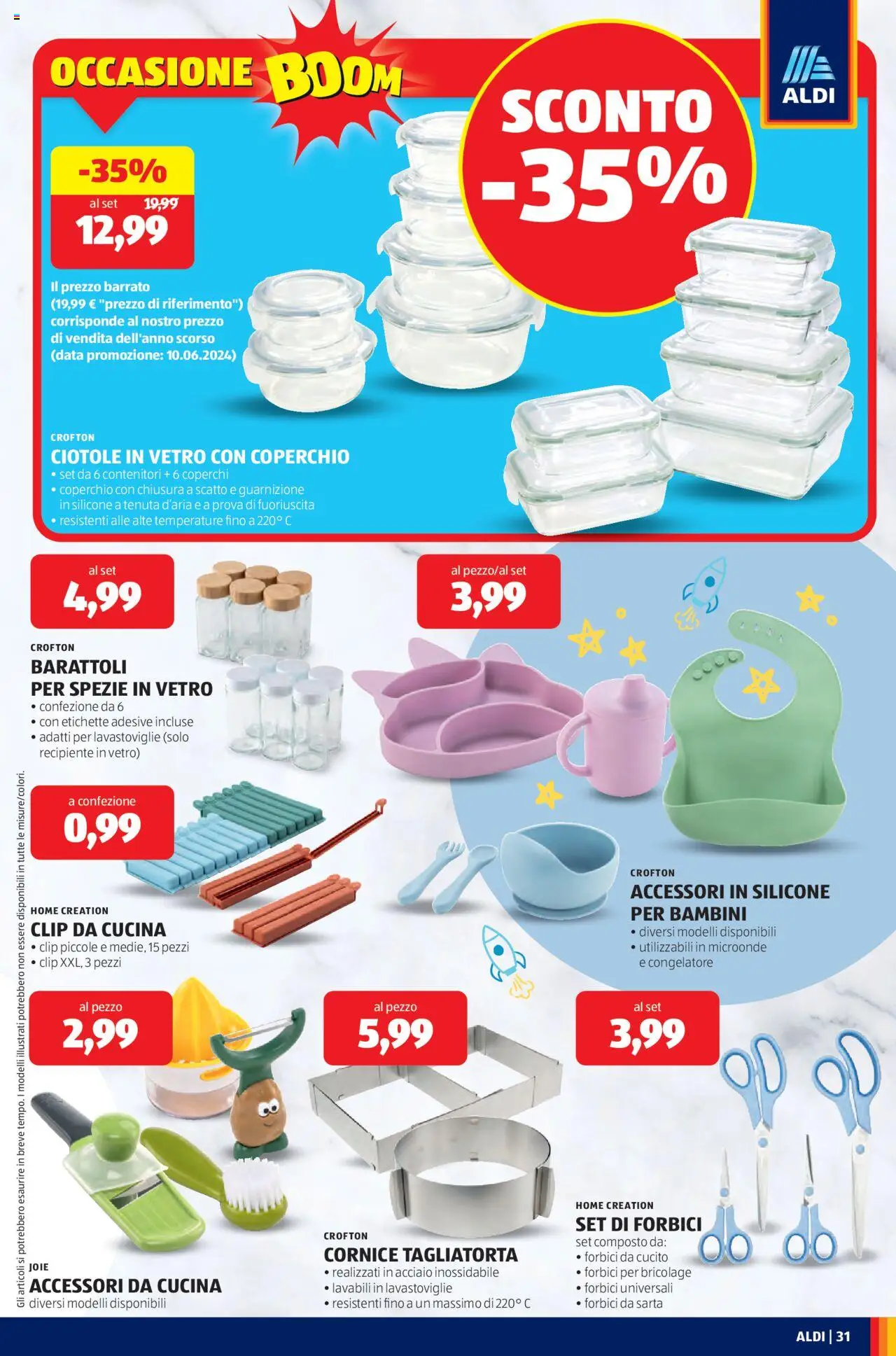 Volantino Aldi del 06.10.2025 | Pagina: 31 | Prodotti: Microonde, Spezie, Lavastoviglie, Congelatore