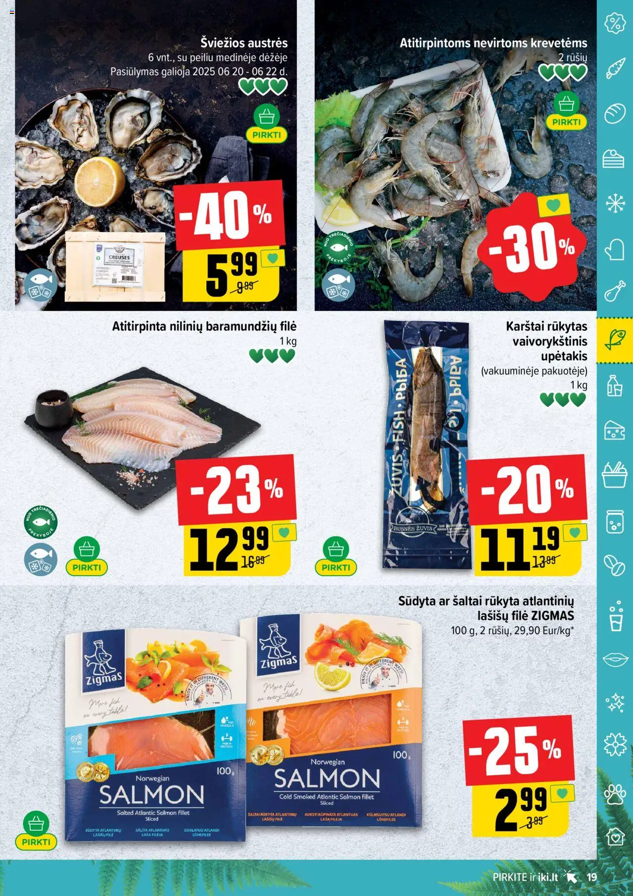 IKI leidinys│galioja nuo 16.06.2025 | Puslapis: 19 | Prekių: Lašišų filė, Žuvis