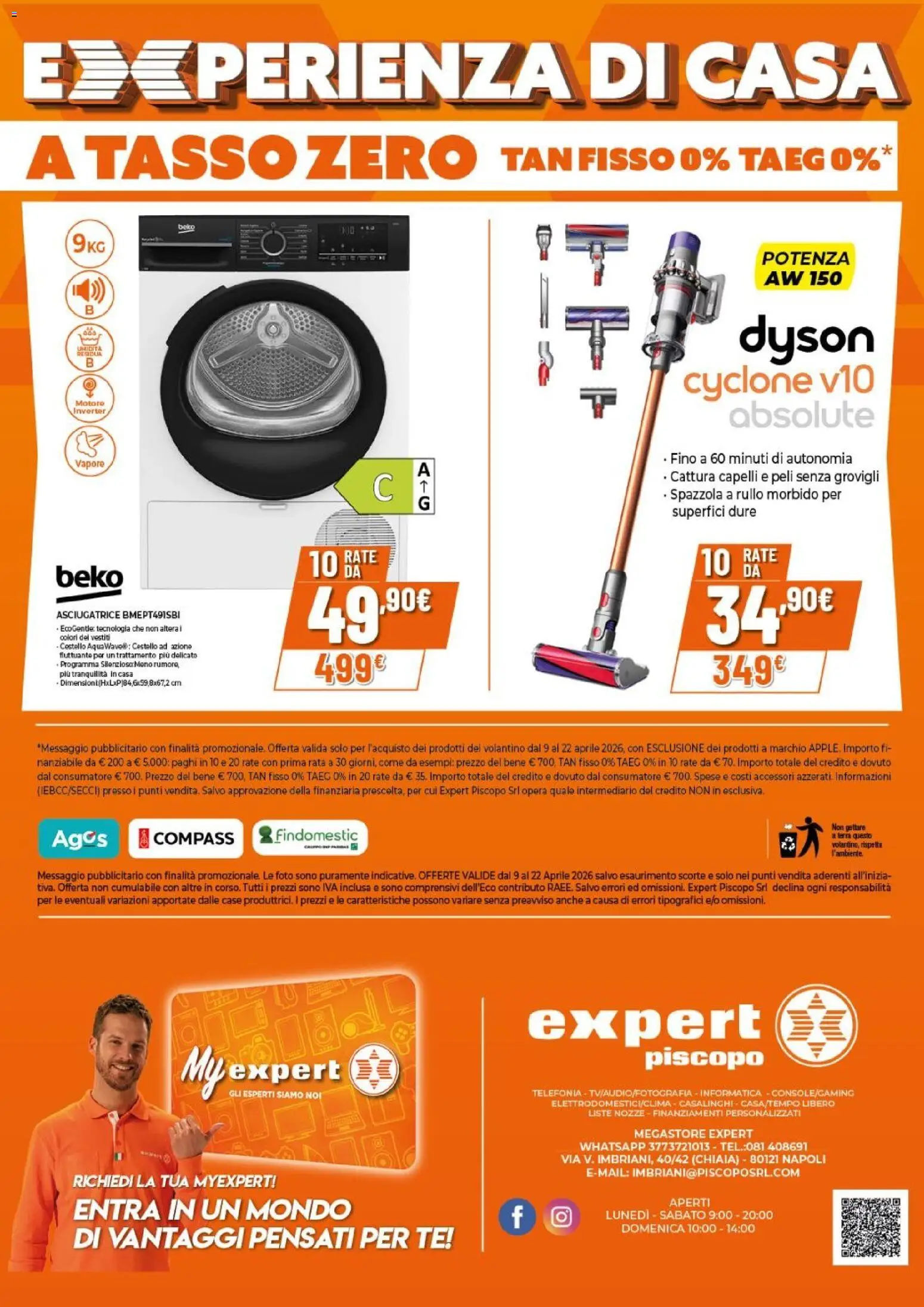 Volantino Expert del 09.04.2026 | Pagina: 27 | Prodotti: Rullo, Tè, Asciugatrice, Dyson