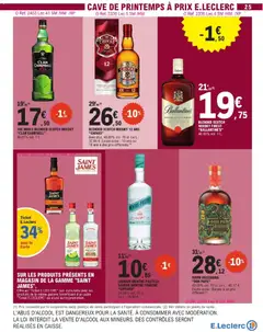 E.Leclerc - Prévisualisation de LIQUEUR MENTHE-PASTILLE SAVEUR MENTHE FRAICHE "GIFFARD", 24.00% vol. 70 cl. Le L: 15,50 €. valide à partir de 24.03.2026 | Page: 25 | Produits: Menthe, Liqueur, Rhum, Thé