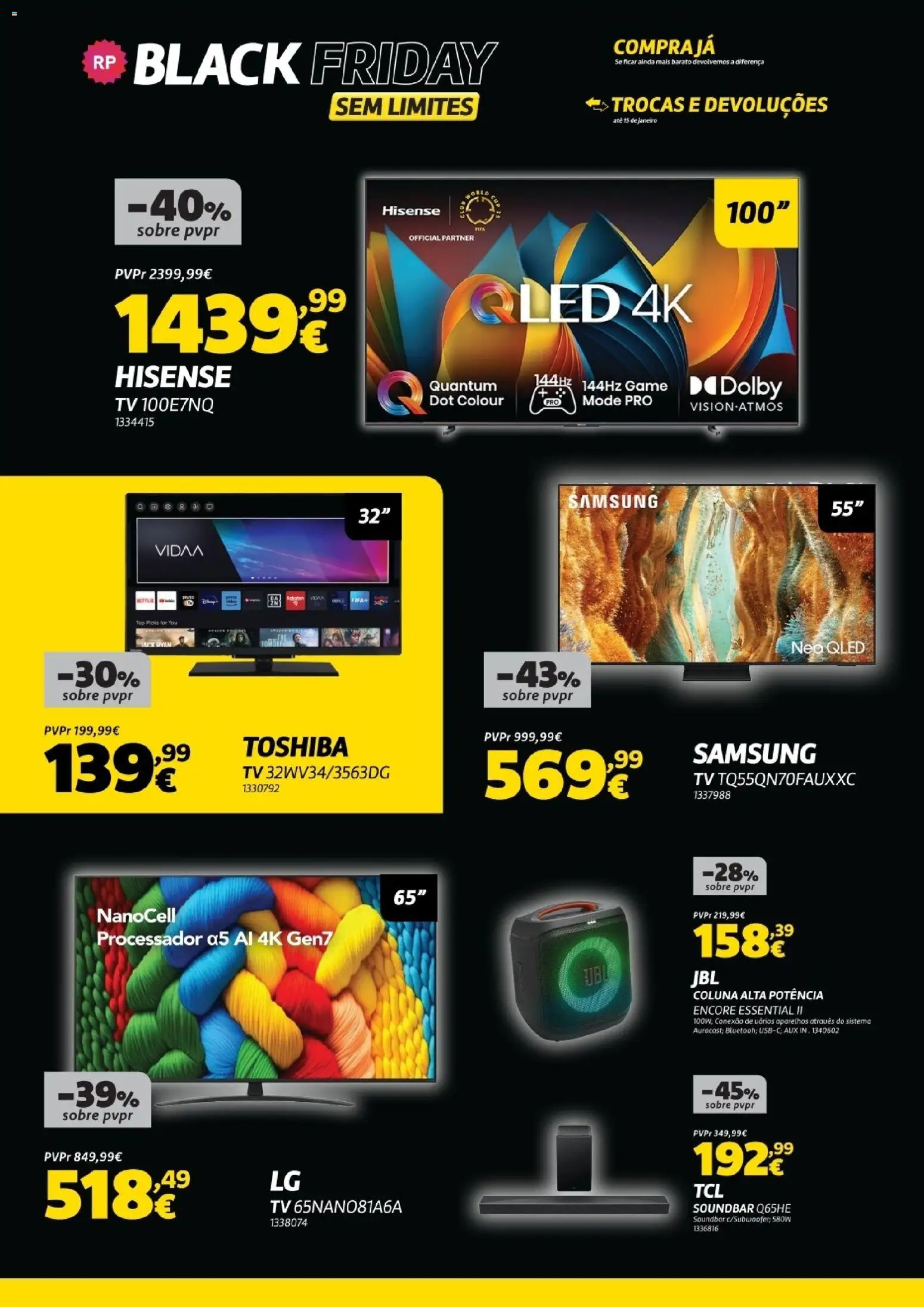 Radio Popular - Black Friday │ válido de 14.11.2025 | Página: 5 | Produtos: Top, Soundbar