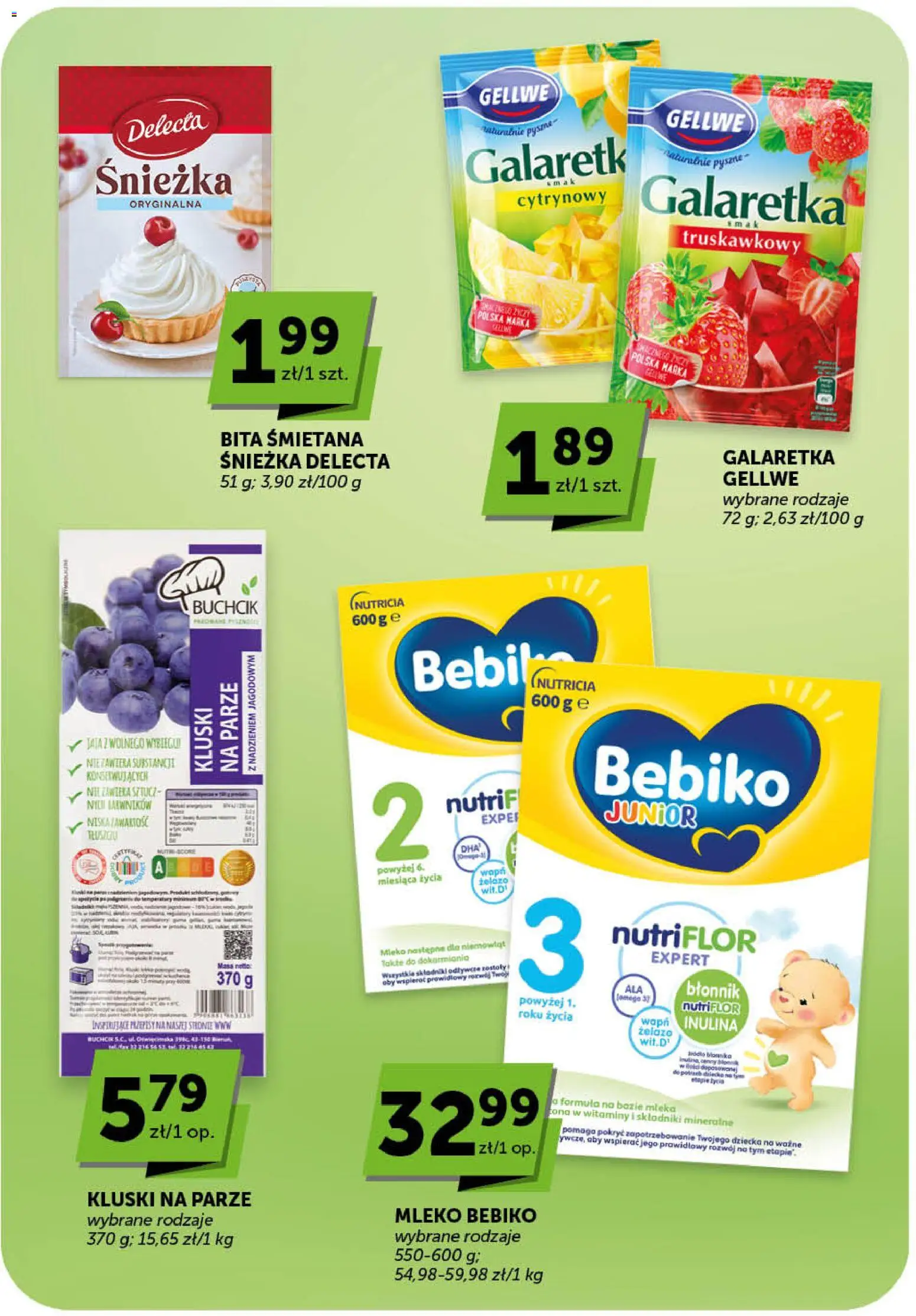 Groszek gazetka od 30.04.2026 | Strona: 26 | Produkty: Mleko Bebiko, Galaretka, Żelazo, Mleko