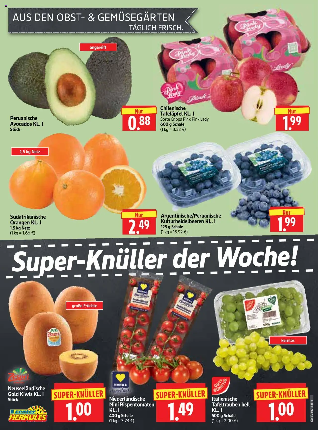 HERKULES Prospekt 	 – gültig ab 22.09.2025 | Seite: 4 | Produkte: Orangen, Obst