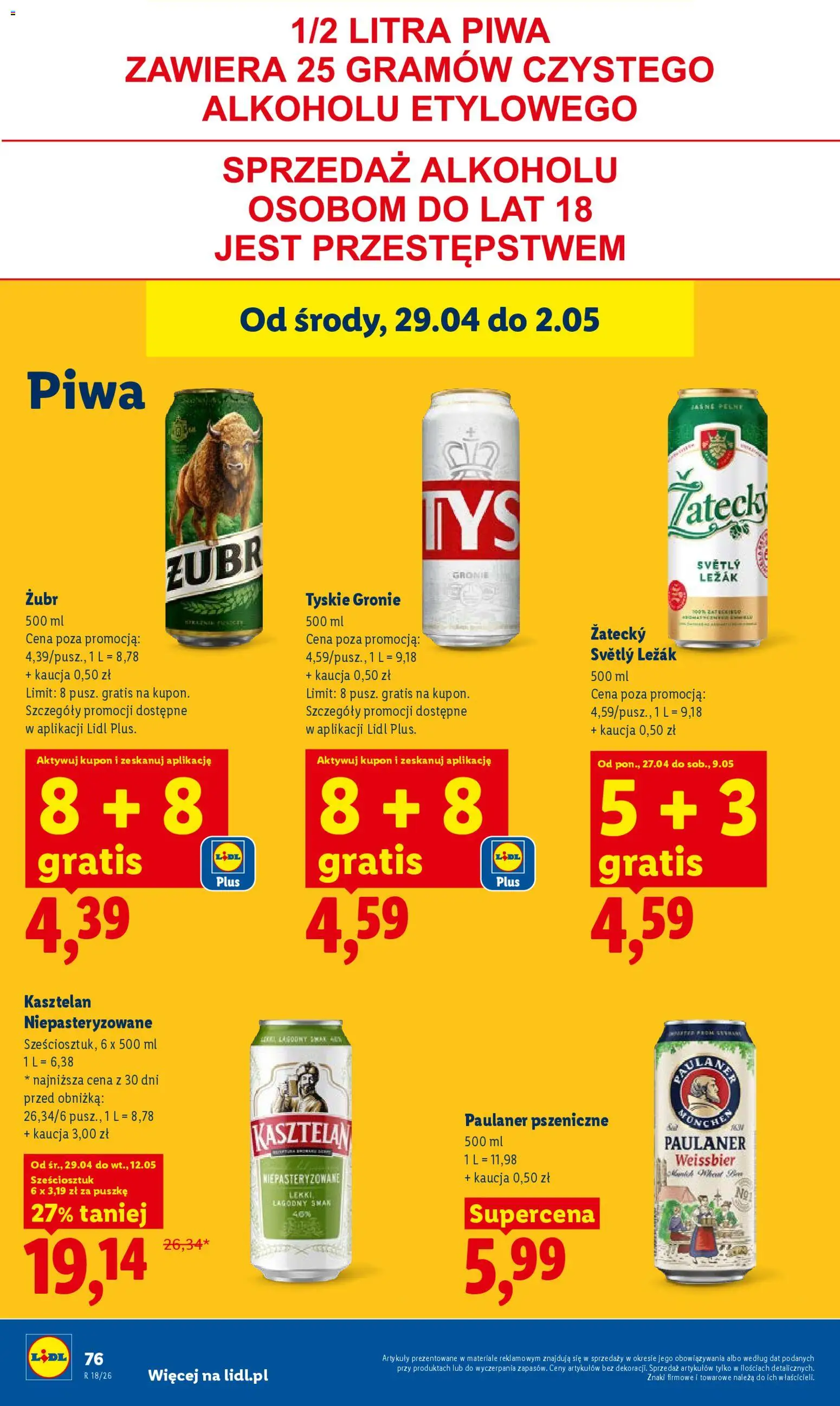 Lidl Polsko leták od 29.04.2026 | Strana: 78 | Produkty: Zubr