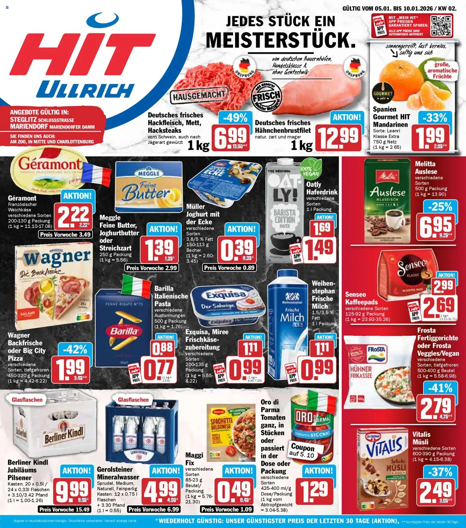 HIT Berlin – gültig ab 05.01.2026 | Seite: 1 | Produkte: Geramont, Barilla, Oro di parma, Pizza