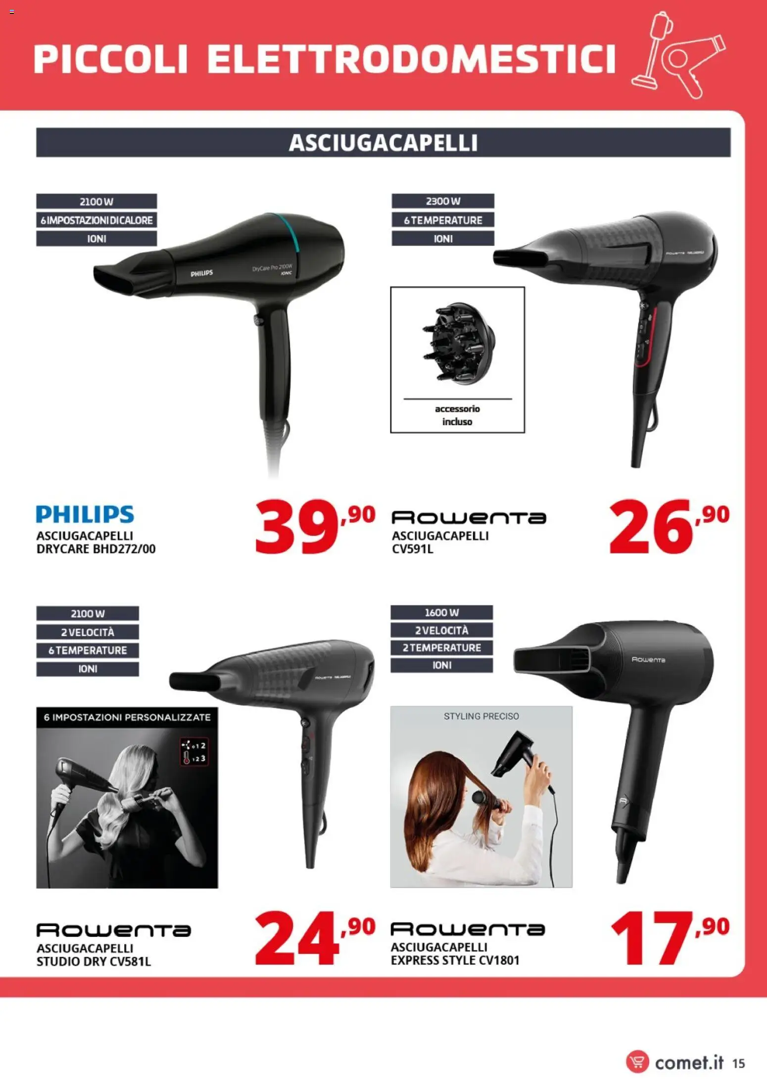 Volantino Comet del 20.03.2026 | Pagina: 15 | Prodotti: Asciugacapelli