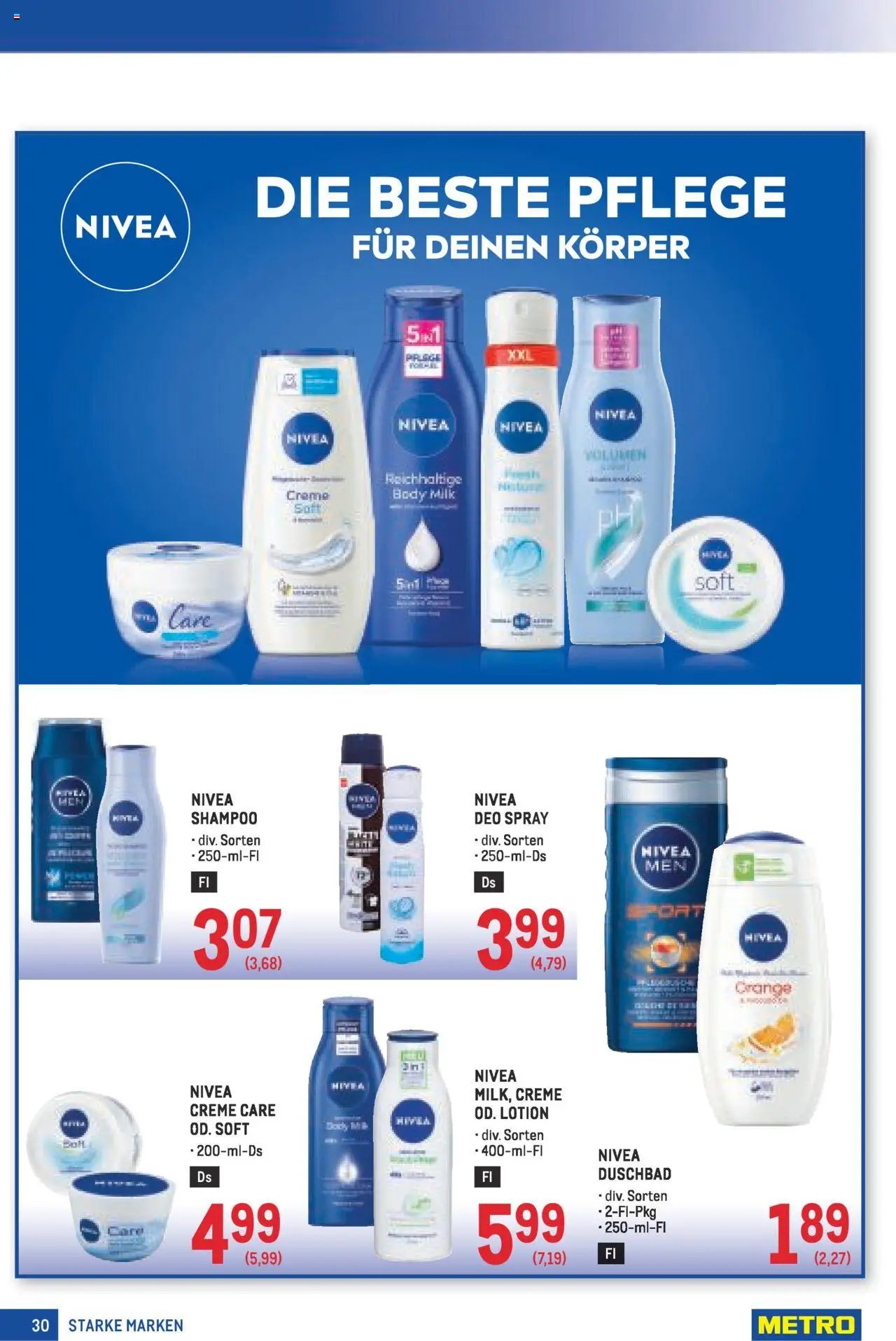 Metro  Starke Marken gültig ab 04.09.2025 | Seite: 30 | Produkte: Shampoo, Creme