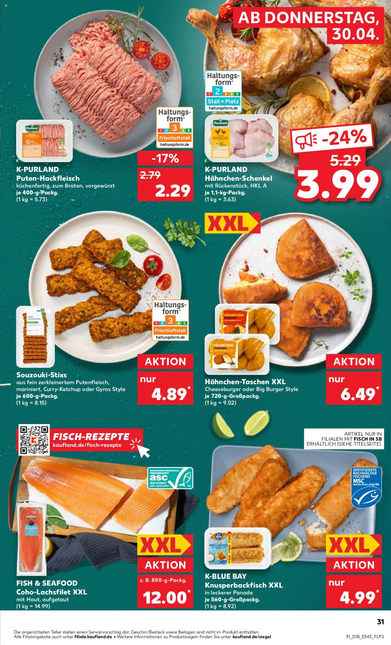 Kaufland Německo leták od 30.04.2026 | Strana: 31 | Produkty: Burger, Gyros, Forma