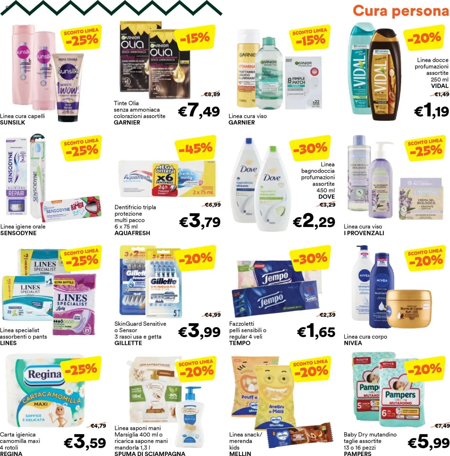 Volantino Unes del 22.10.2025 | Pagina: 15 | Prodotti: Carta igienica, Olio, Burro, Pampers