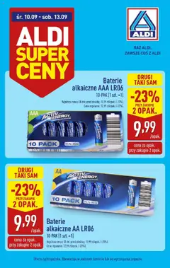 Pogląd oferty "Aldi Gazetka - Promocja baterie" - ważna od 10.09.2025