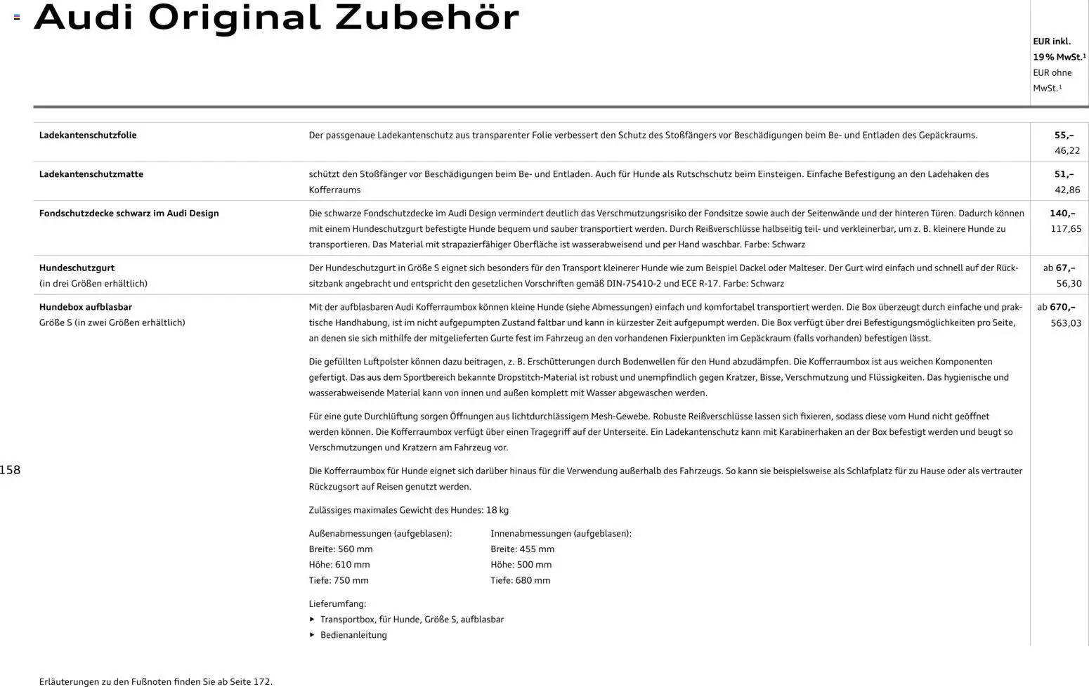 Audi Q5 – gültig ab 28.10.2025 | Seite: 158 | Produkte: Tasche, Ski