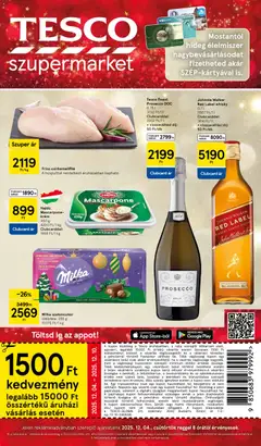 Tesco Szupermarket - Akciós újság  - amely érvényes a következő dátumtól: 04.12.2025