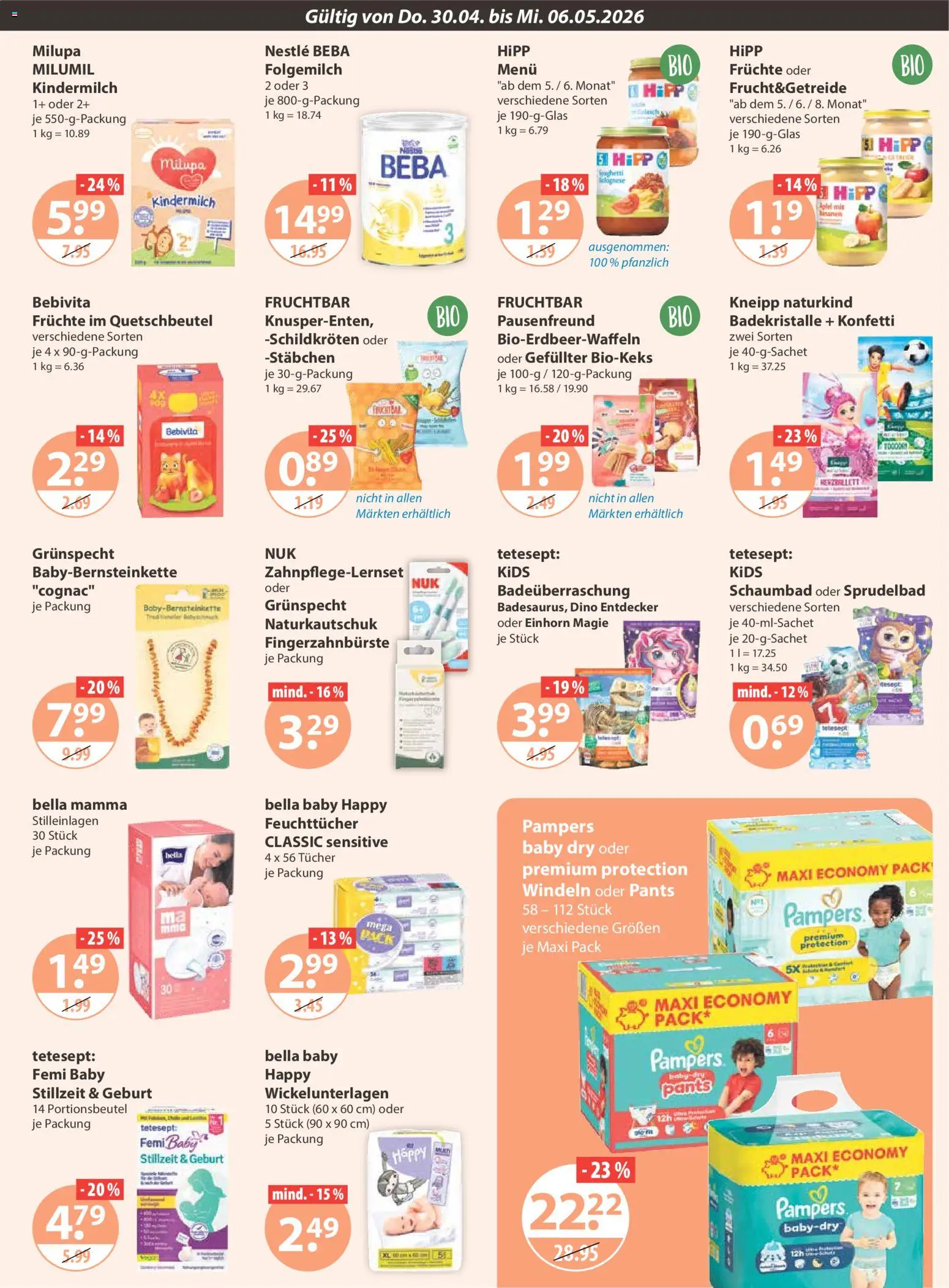 V-Markt Schwaben / Oberbayern – gültig ab 30.04.2026 | Seite: 11 | Produkte: Pampers