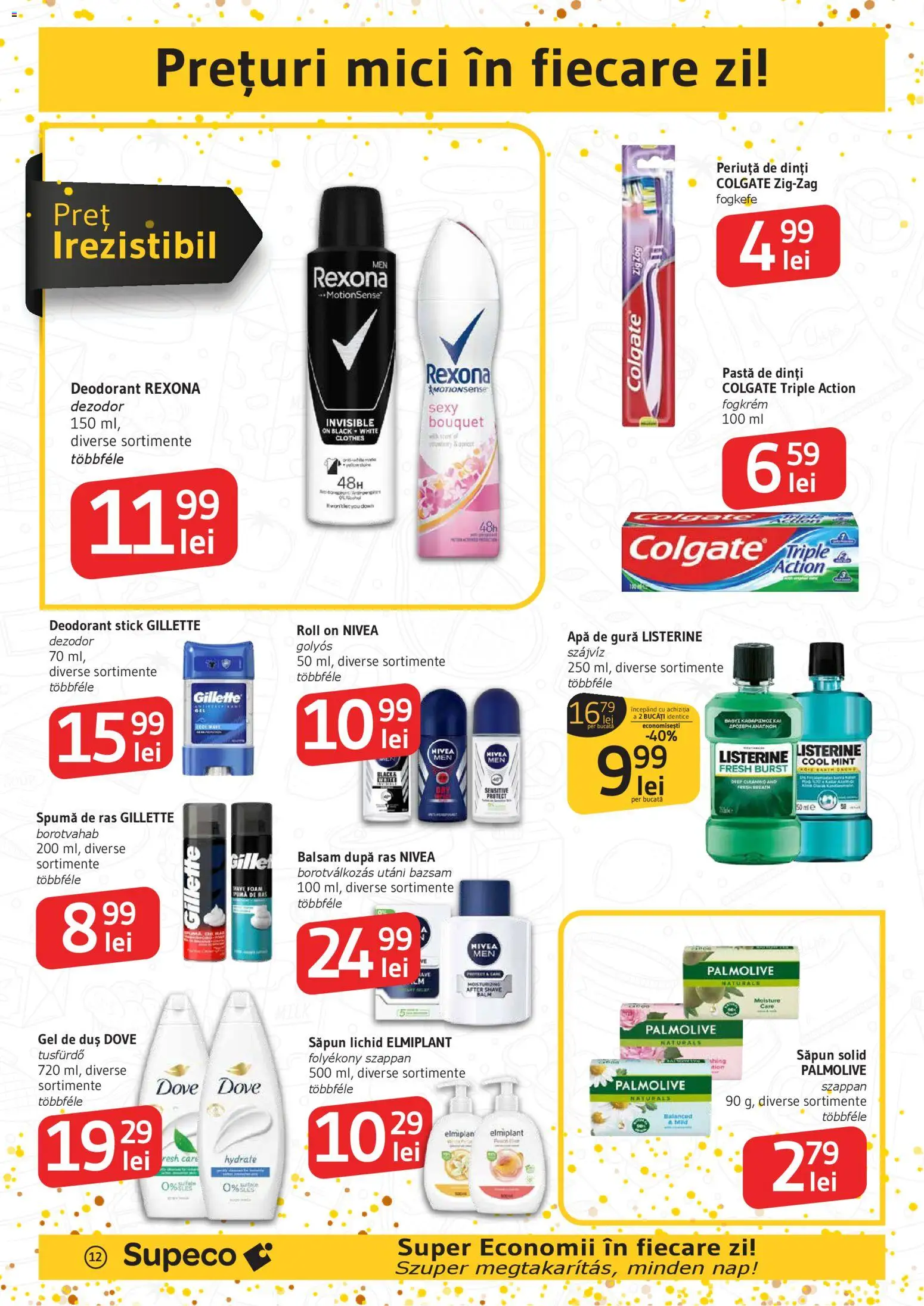 Noul catalog Supeco – valabil de la 27.12.2025 | Pagină: 12 | Produse: Duș, Mici, Deodorant, Apă de gură