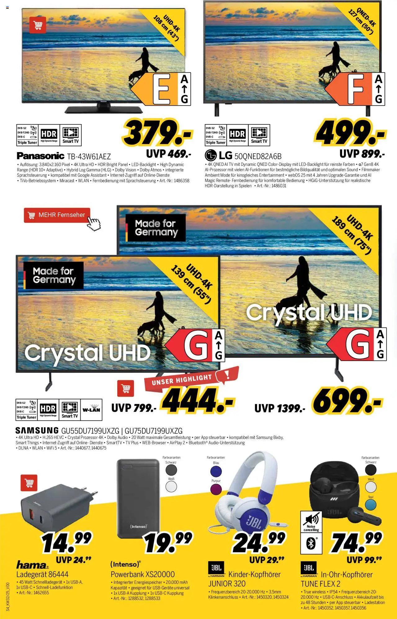 Medimax Prospekt 	 - gültig ab dem 02.08.2025 | Seite: 4 | Produkte: LG, Samsung, Ladegerät, Fernseher