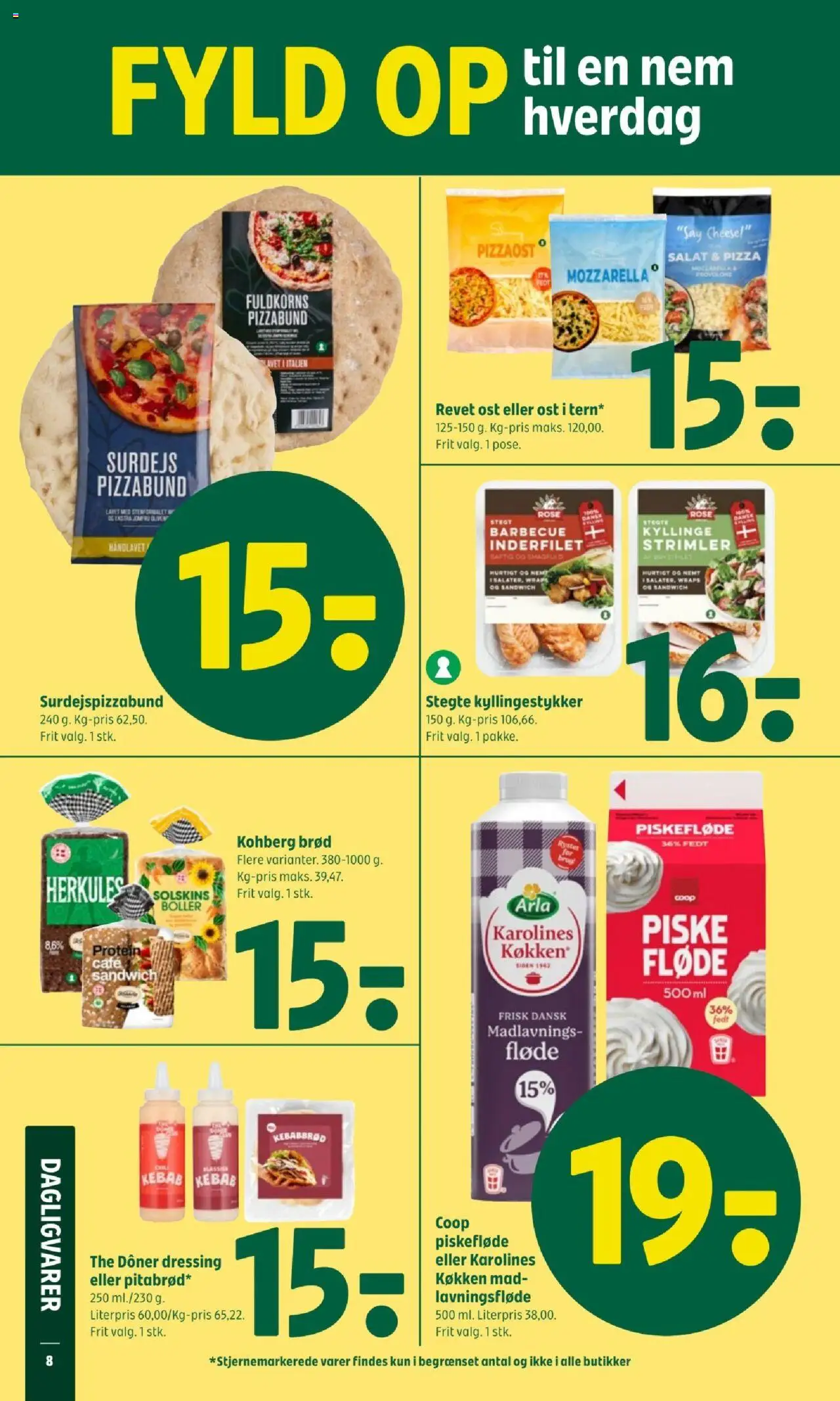 Coop 365 Tilbudsavis gyldig fra 14.08.2025 | Side: 10 | Produkter: Brød, Pizza, Salat, Kebab