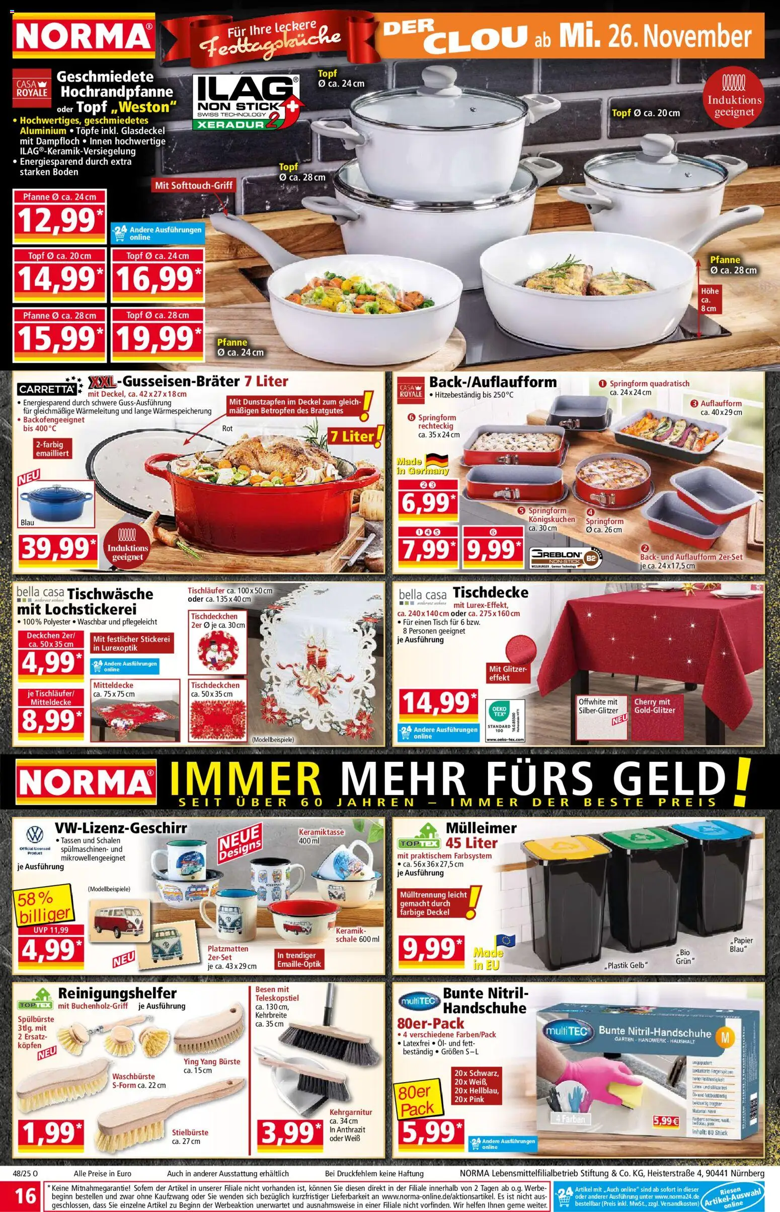 Norma - Black Friday – gültig ab 24.11.2025 | Seite: 16 | Produkte: Tisch, Bürste, Handschuhe