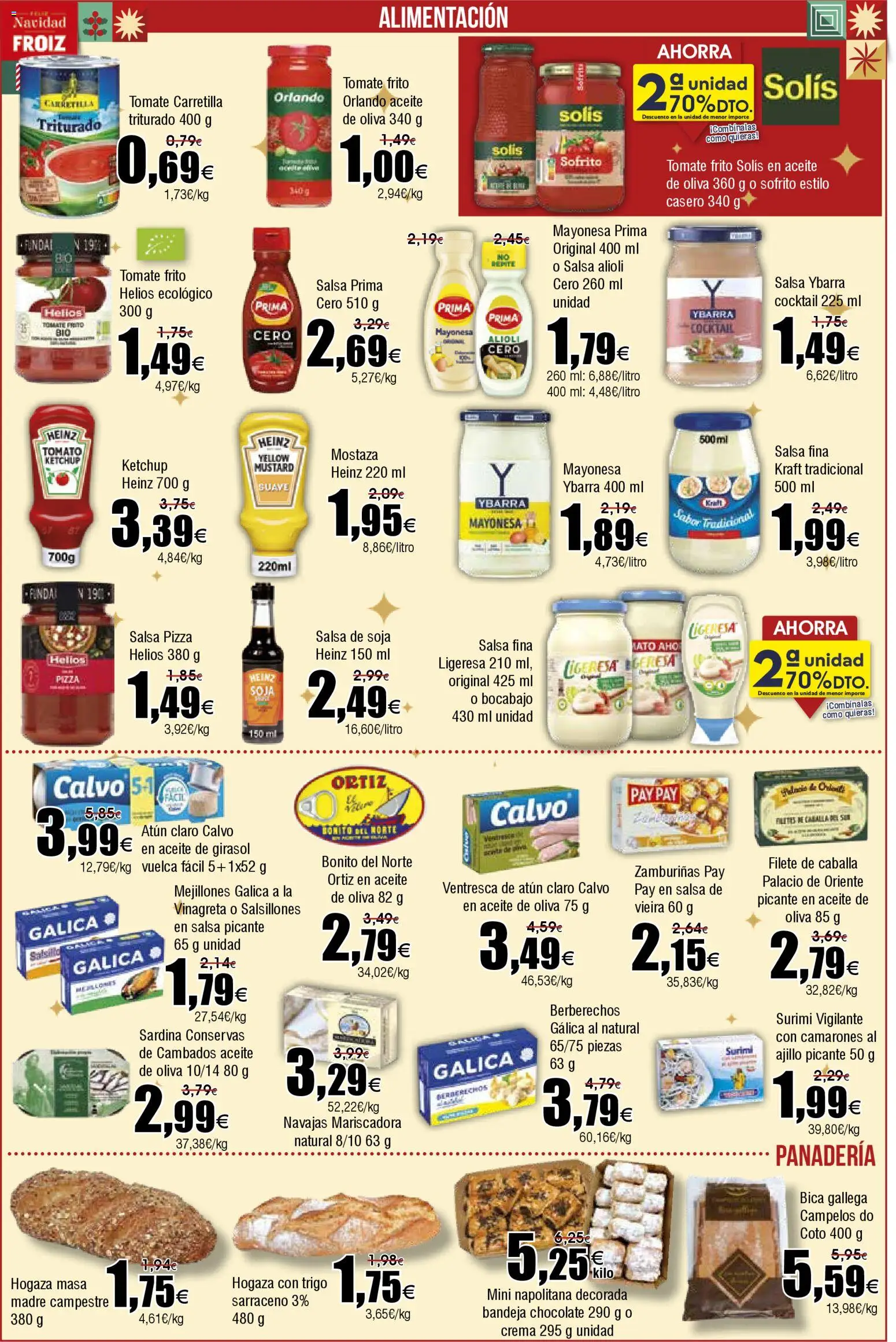 Froiz folleto │ válido desde el 18.12.2025 | Página: 5 | Productos: Chocolate, Pizza, Aceite de oliva, Atún claro