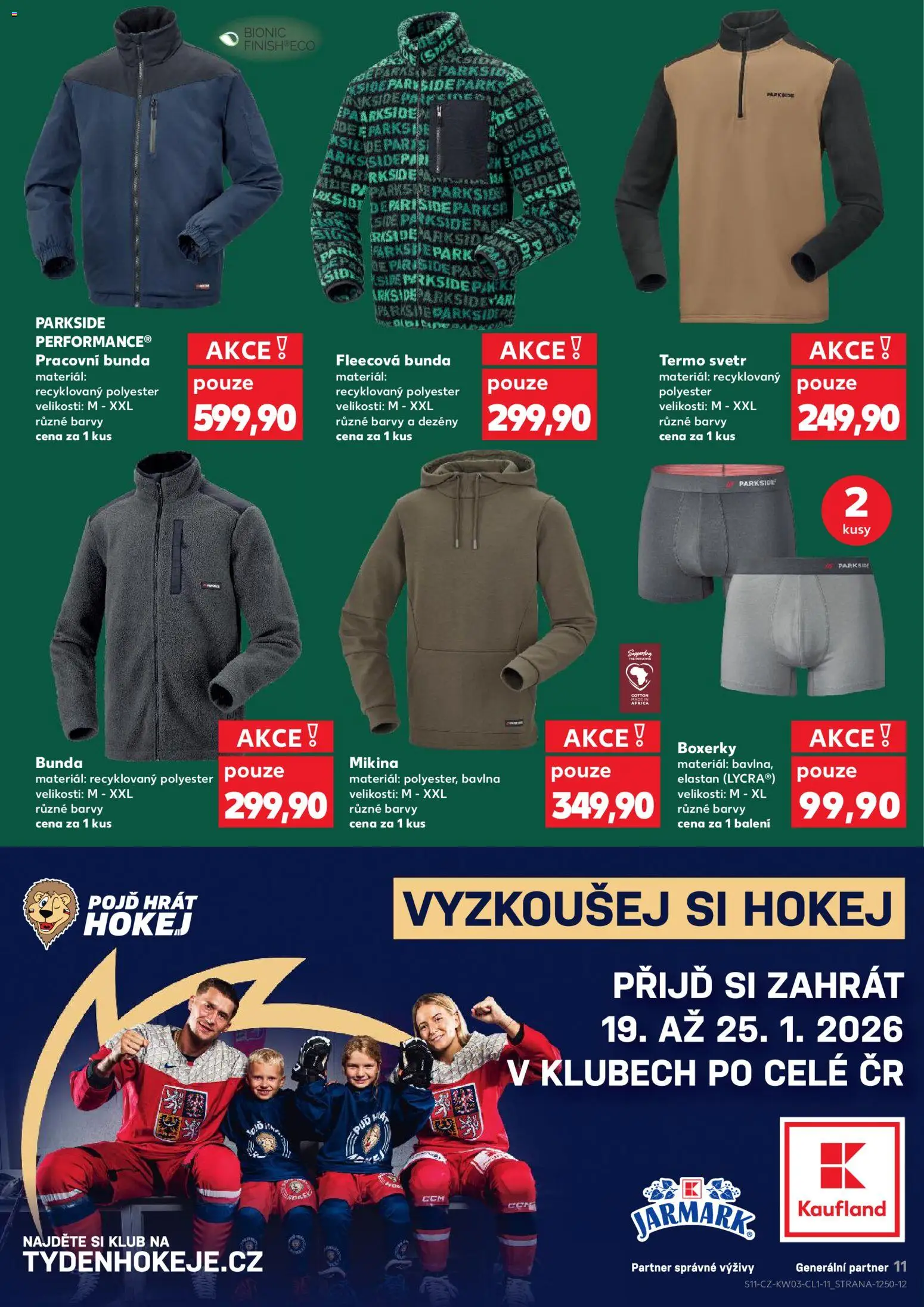Kaufland leták - Plzeň Bory od 14.01.2026 | Strana: 11 | Produkty: Svetr, Mikina, Parkside, Boxerky