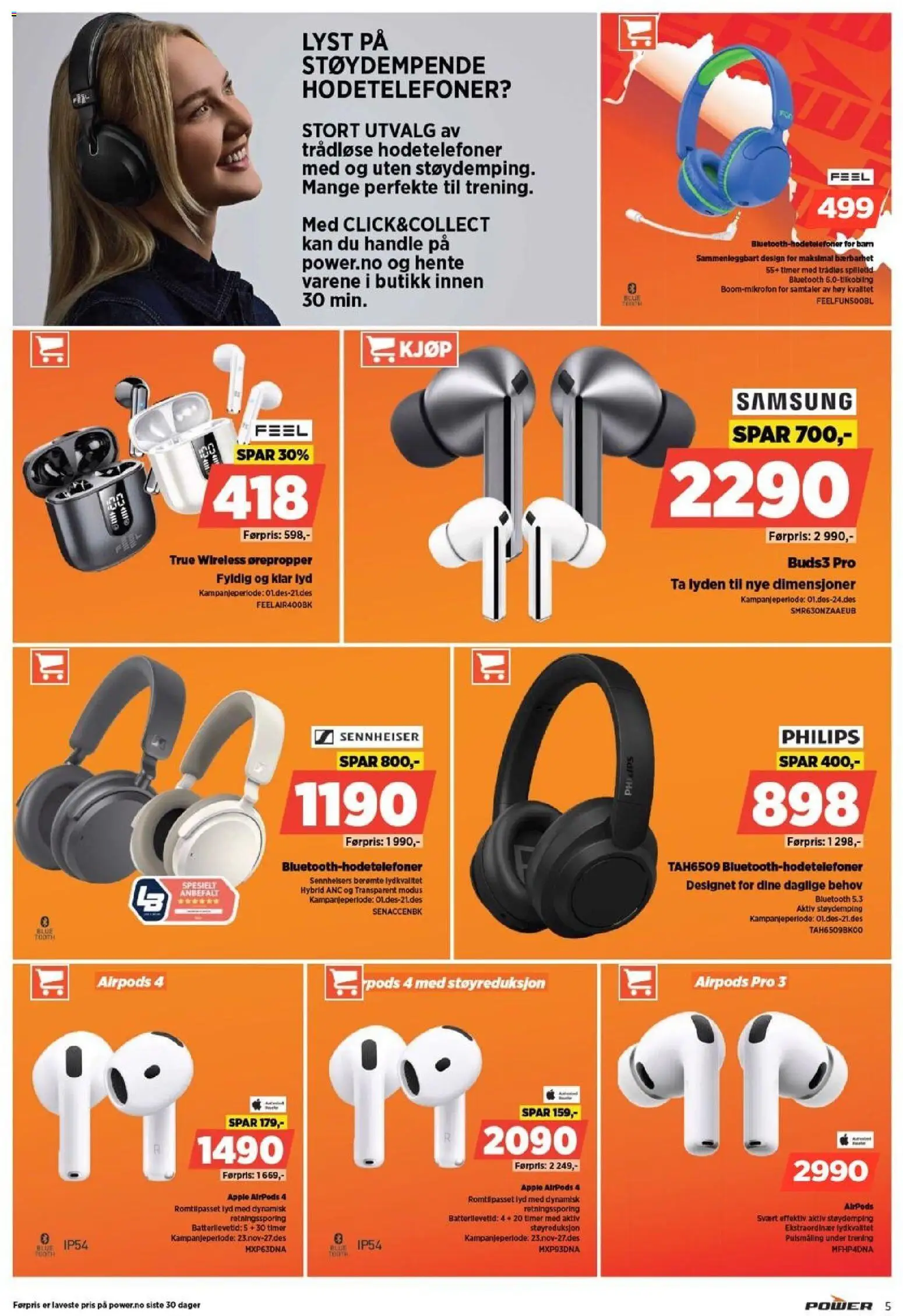 {H1} | Side: 5 | Produkter: Clémentine, Lyd, Hodetelefoner, Ørepropper