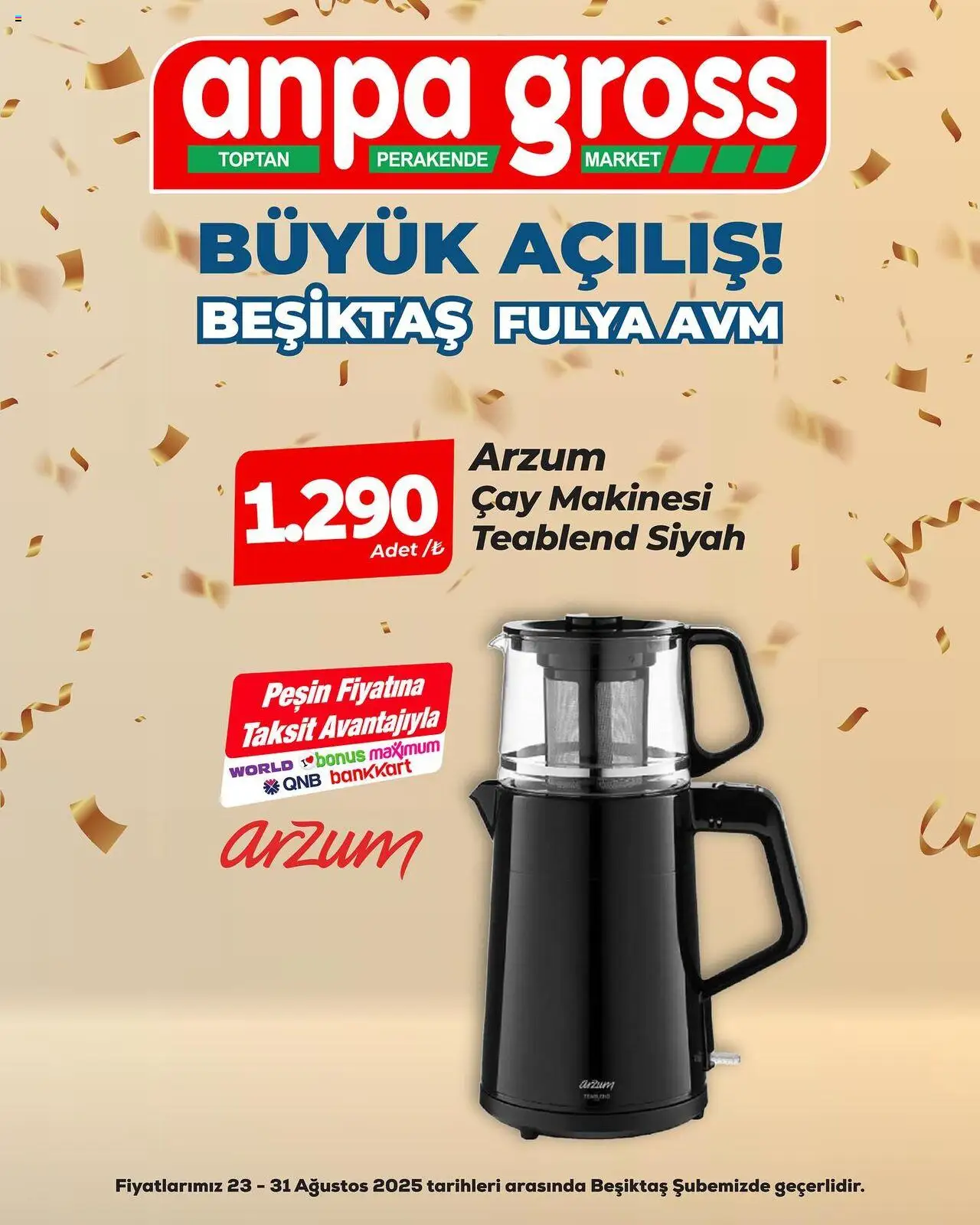 Anpa Gross Büyük Açılış - 23.08.2025 tarihinden itibaren geçerlidir | Sayfa: 22 | Ürünler: Çay makinesi, Çay