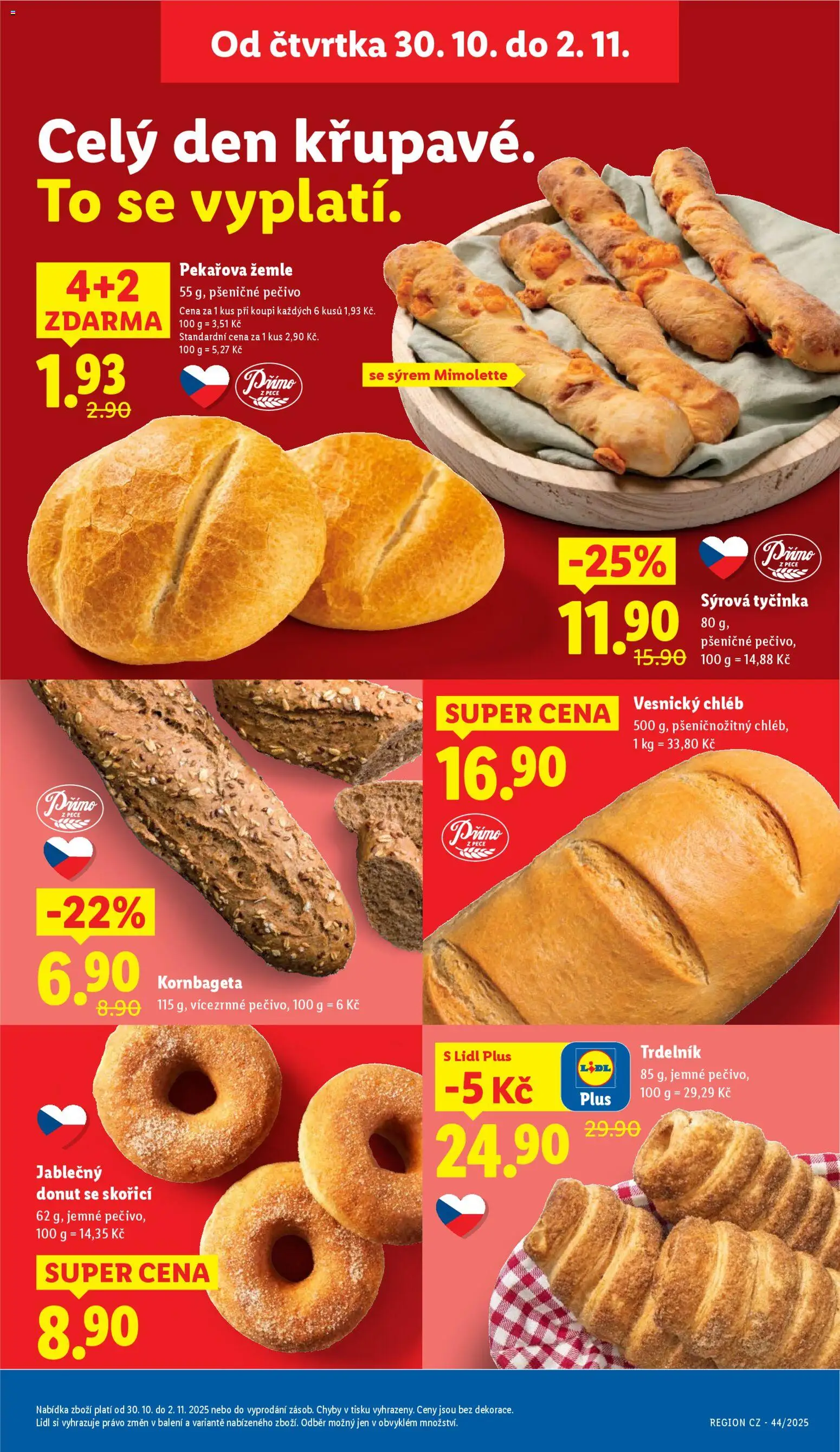 Lidl leták od 30.10.2025 | Strana: 11 | Produkty: Donut, Chléb, Kornbageta, Pečivo