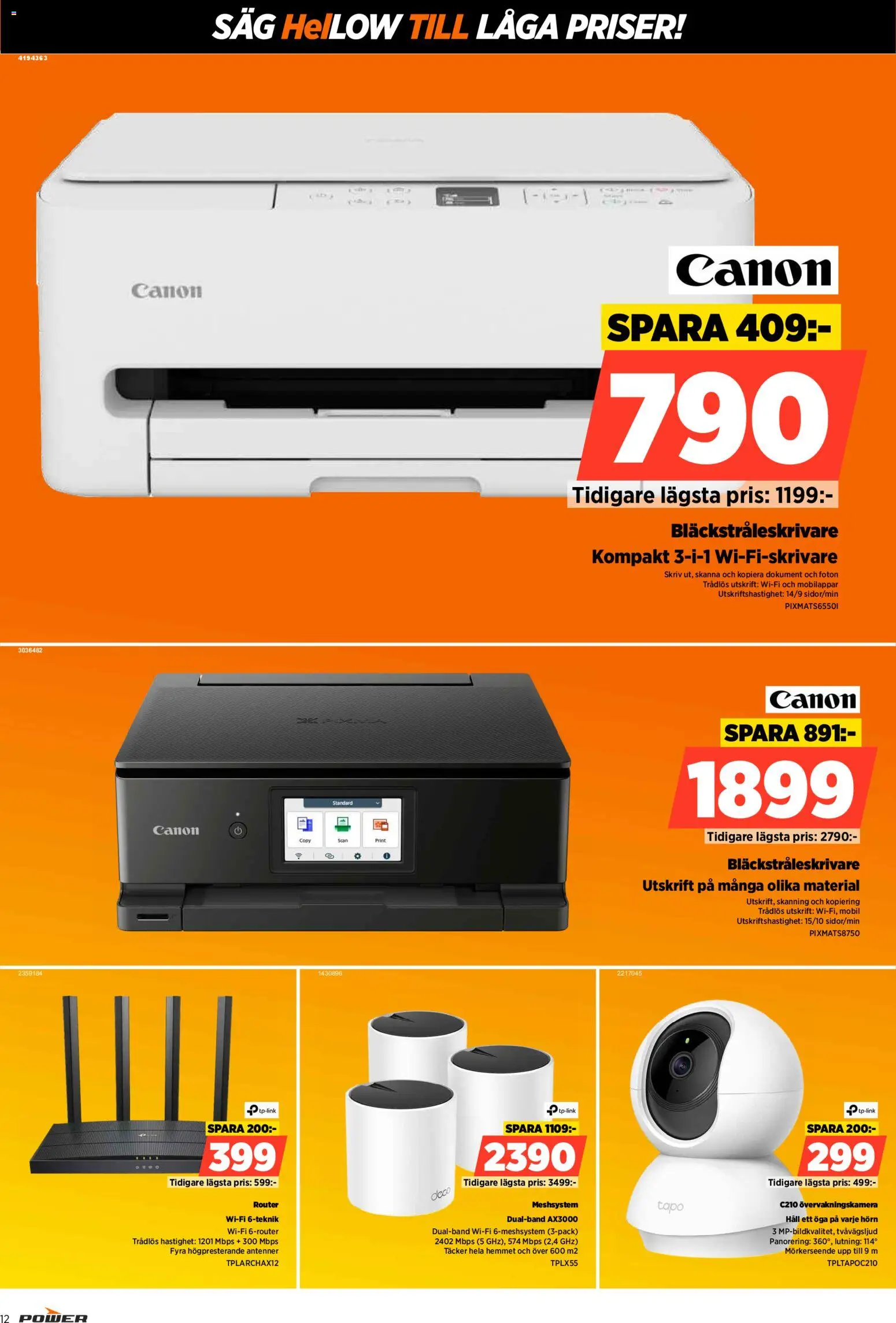 Power reklamblad aktuell från 23.09.2026 | Sida: 12 | Produkter: Övervakningskamera, Såg, Häll, Wifi