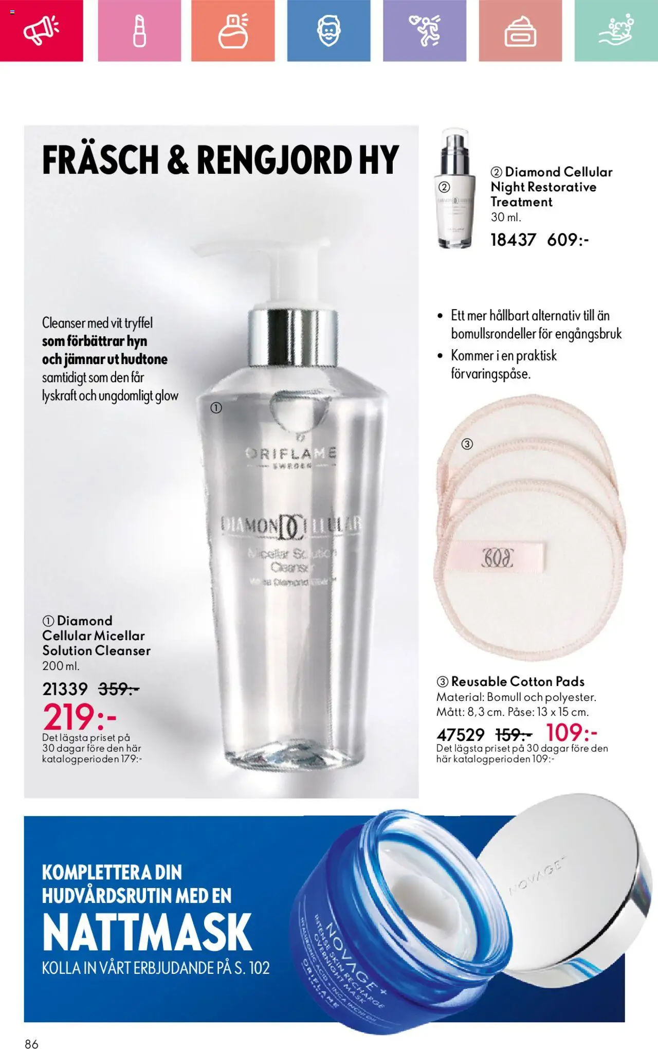 Oriflame reklamblad aktuell från 24.08.2025 | Sida: 86 | Produkter: Mask, Pads