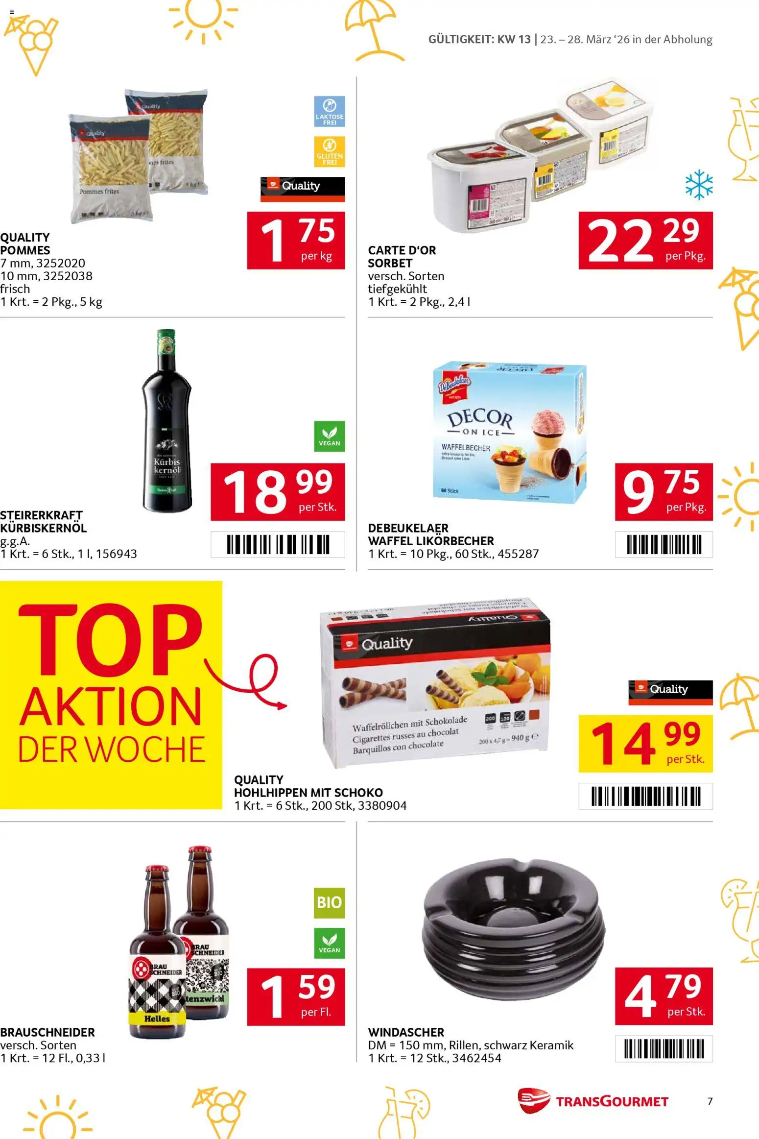 Transgourmet Flugblatt gültig ab 23.03.2026 | Seite: 7 | Produkte: Kürbis, Schokolade