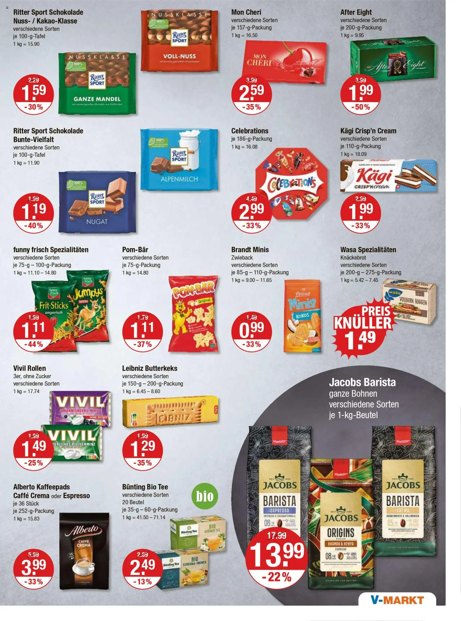 V-Markt - M&#252;nchen – gültig ab 11.12.2025 | Seite: 13 | Produkte: Ritter sport, Celebrations, Tee, Mon cheri